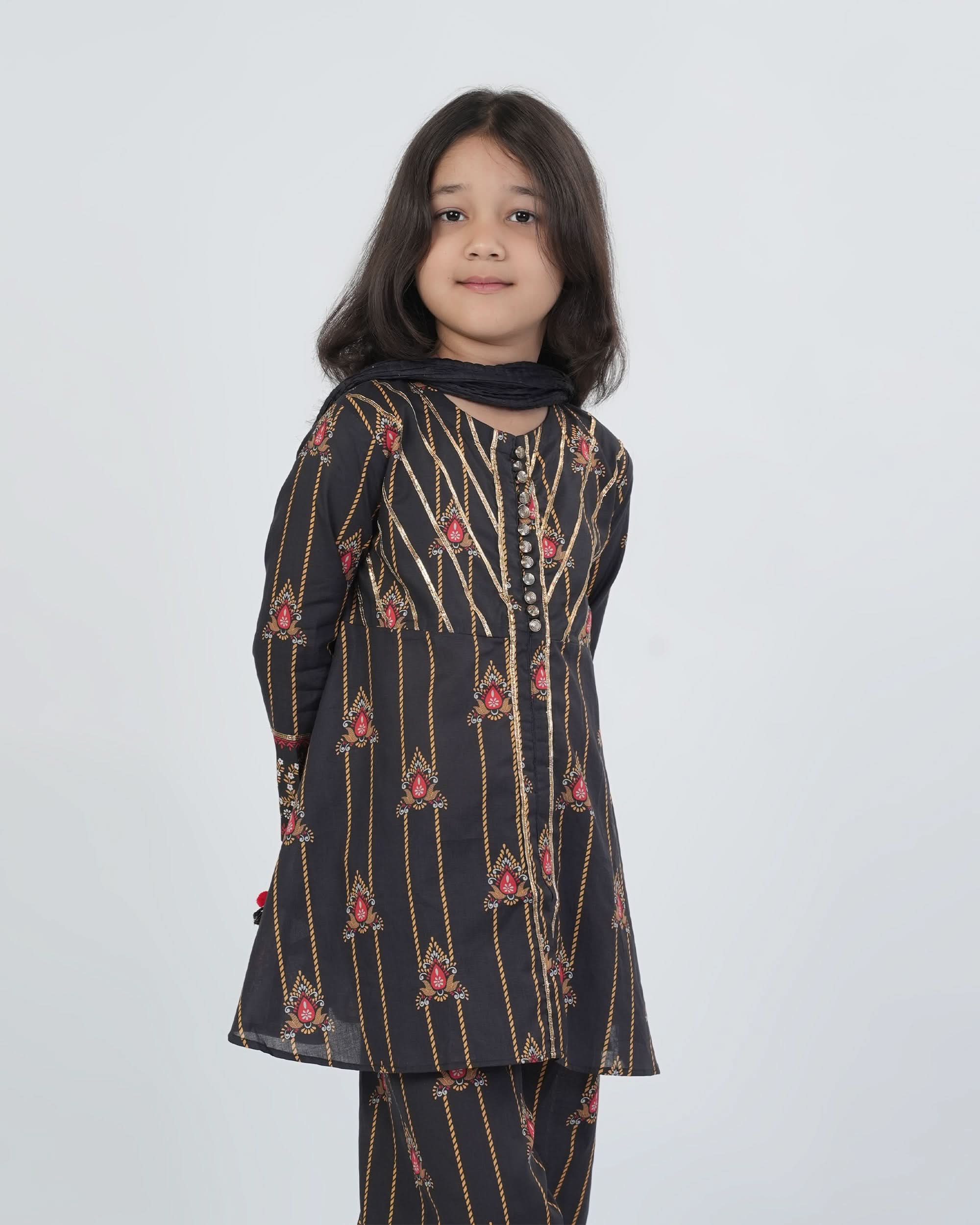 Eminent Girls Full Sleeves Suit - Black, Girls Shalwar Kameez, Eminent, Chase Value