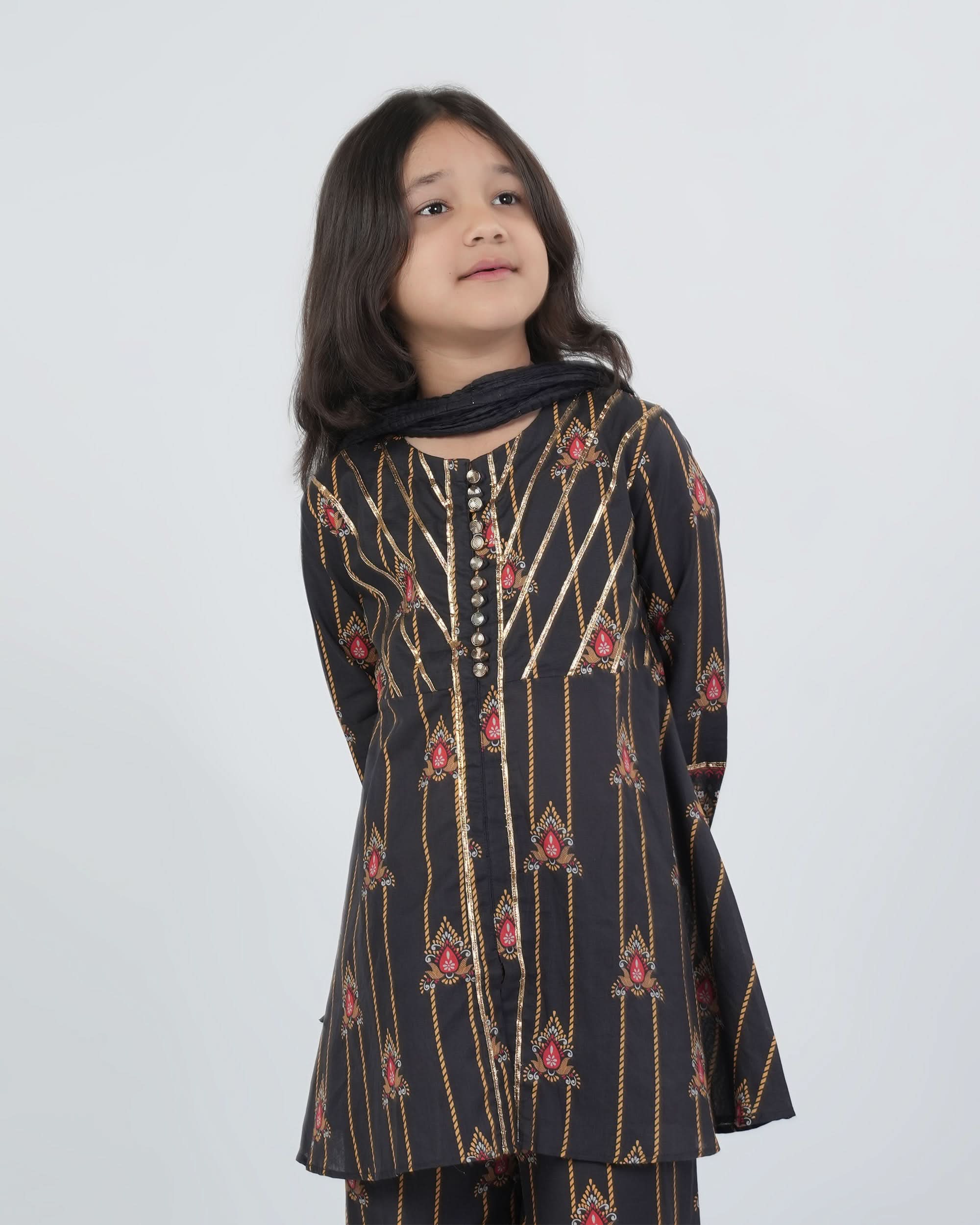 Eminent Girls Full Sleeves Suit - Black, Girls Shalwar Kameez, Eminent, Chase Value