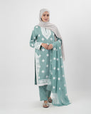Valuables Women’s Embroidered Raw Silk 3Pcs Suit