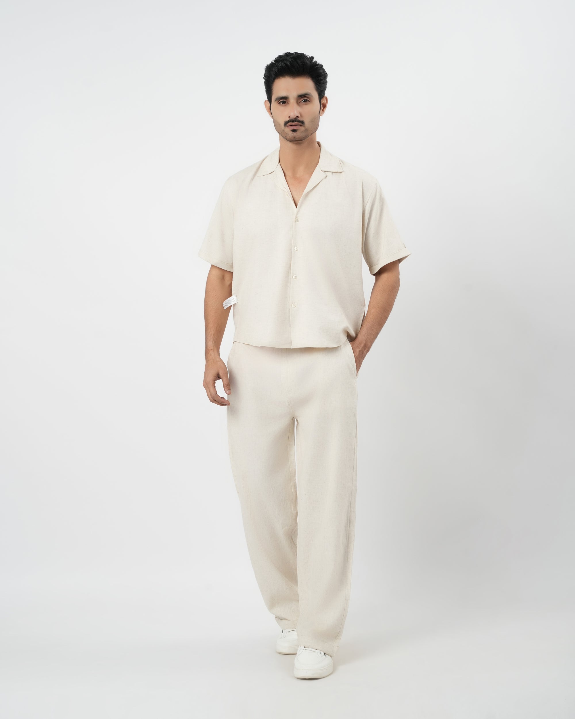 Eminent Men’s Solid Polyester Co-ord Set