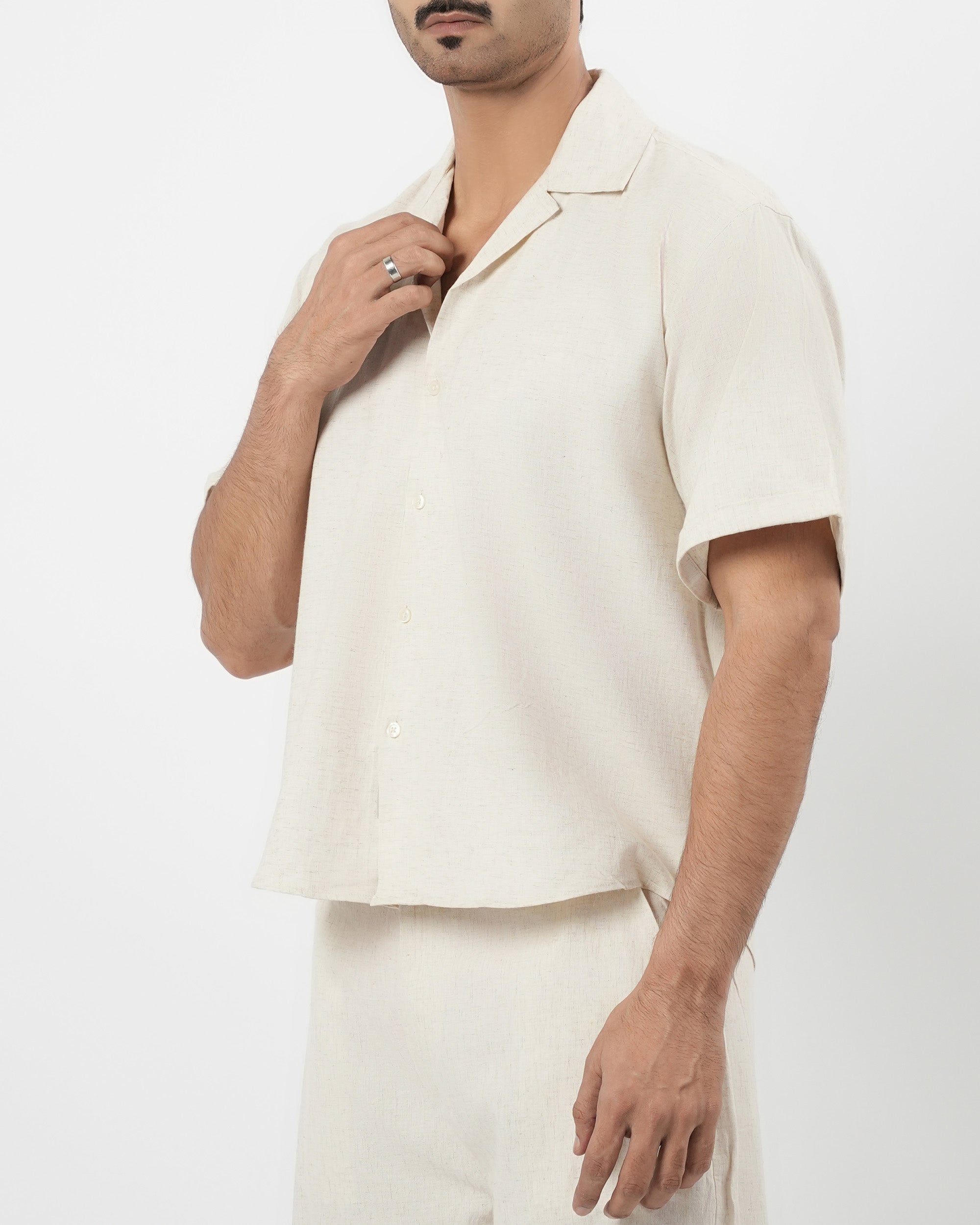 Eminent Men’s Solid Polyester Co-ord Set