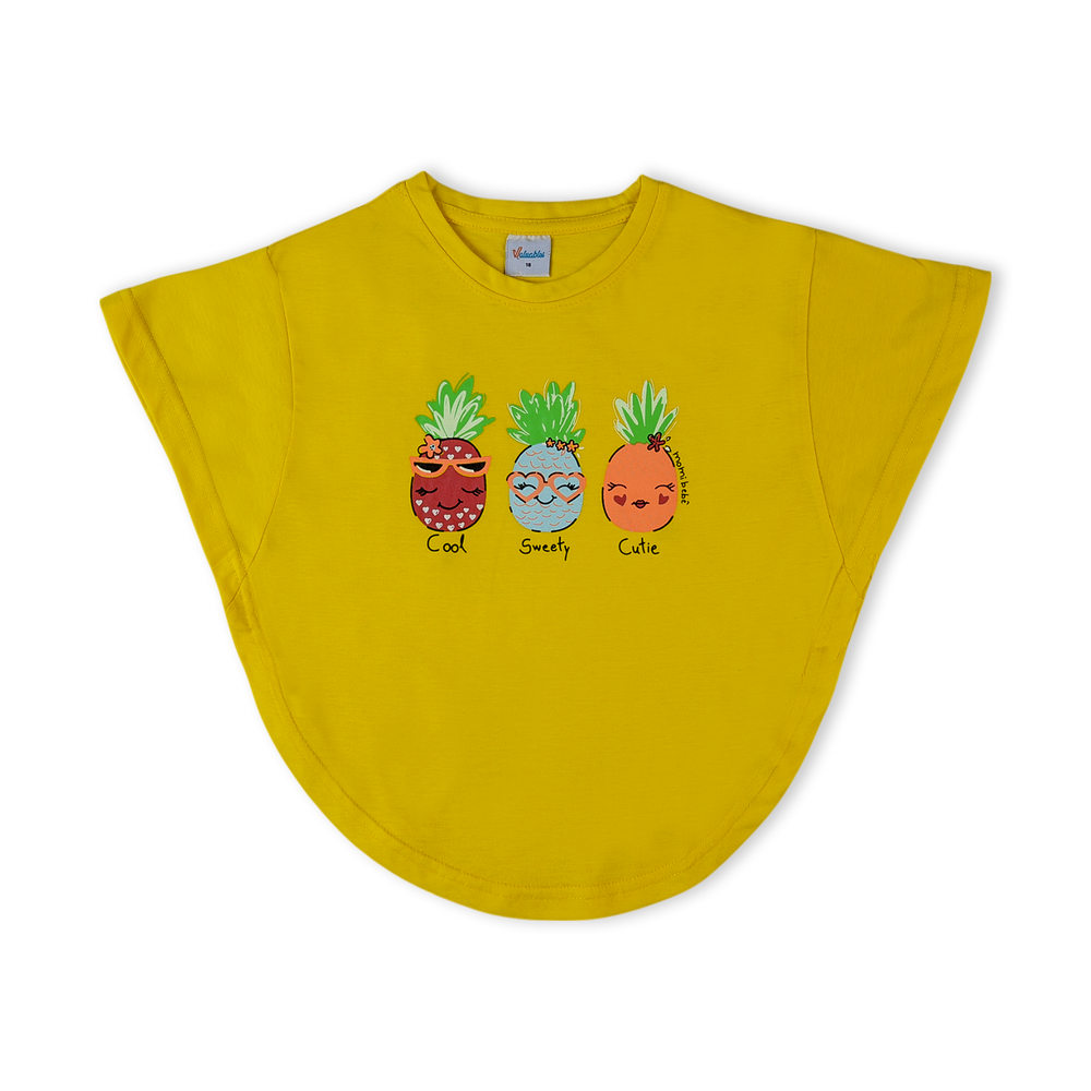 Girl's Half Sleeves T-Shirt - Yellow, Girls T-Shirts, Chase Value, Chase Value