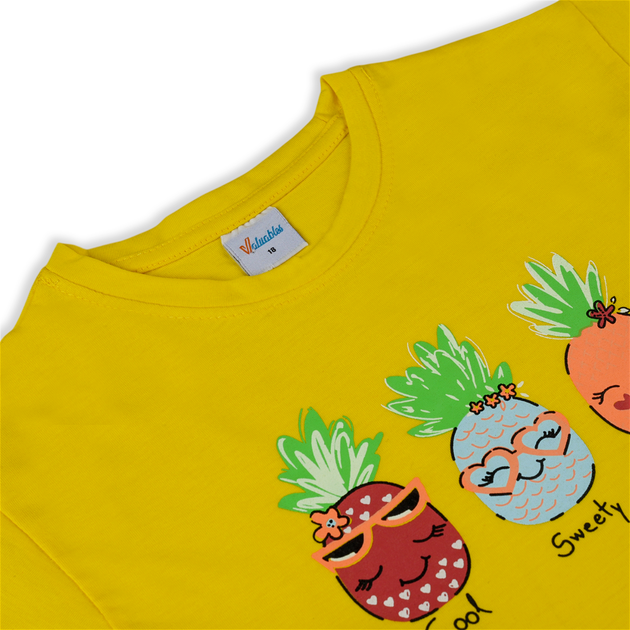 Girl's Half Sleeves T-Shirt - Yellow, Girls T-Shirts, Chase Value, Chase Value