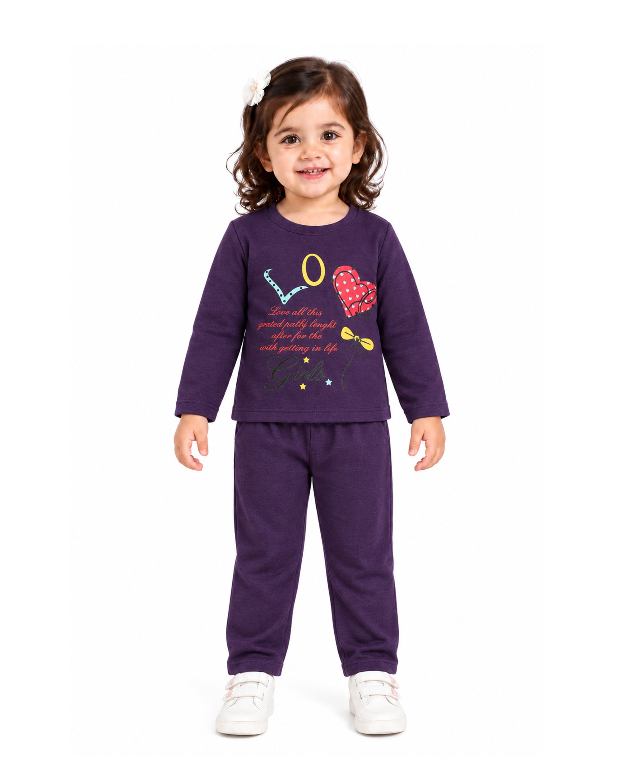 Valuables Girls Full Sleeves Pajama Suit