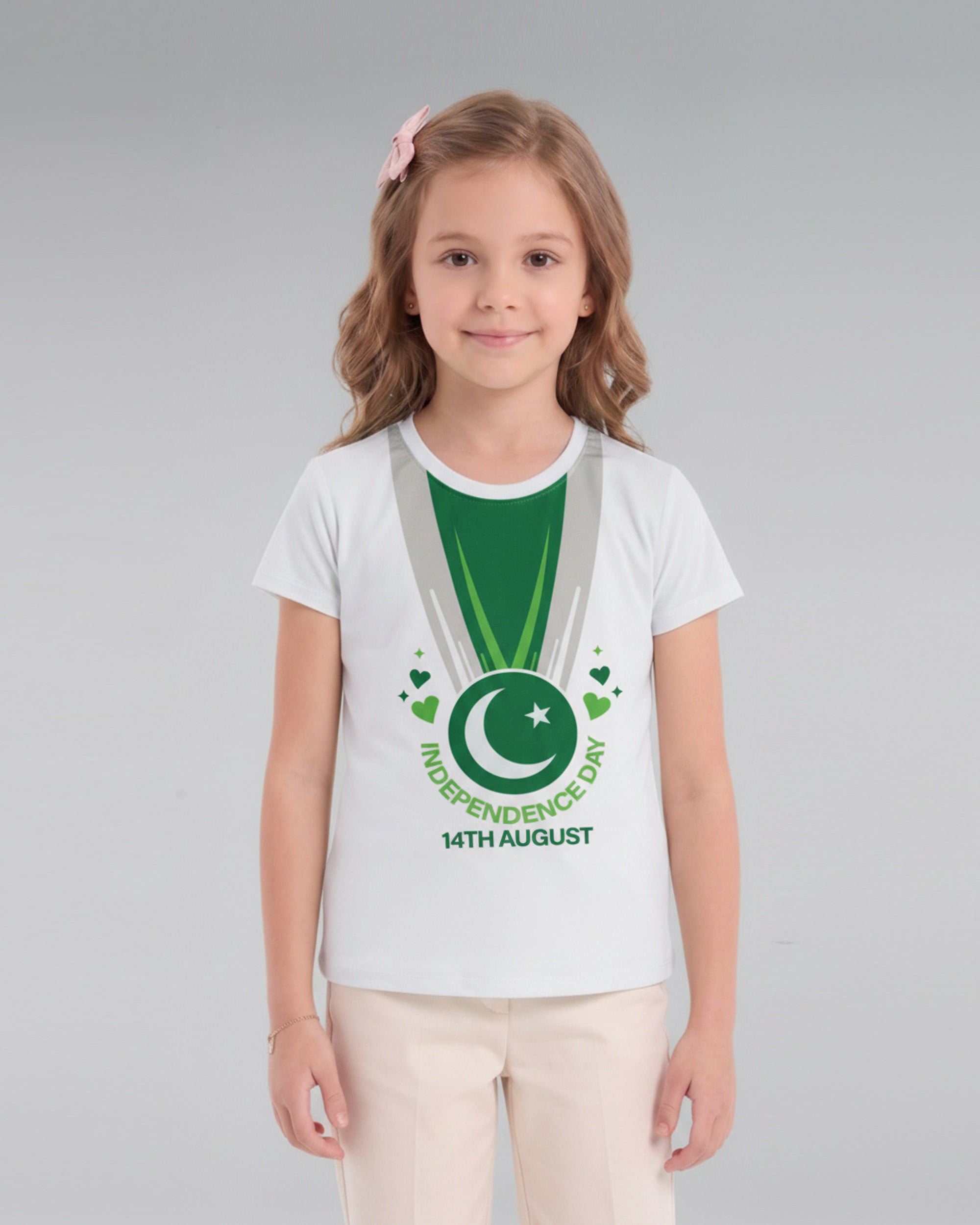 Valuables Girls' Independence Day Half Sleeve T-Shirt