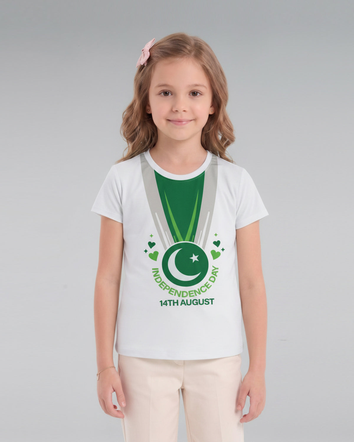 Valuables Girls' Independence Day Half Sleeve T-Shirt