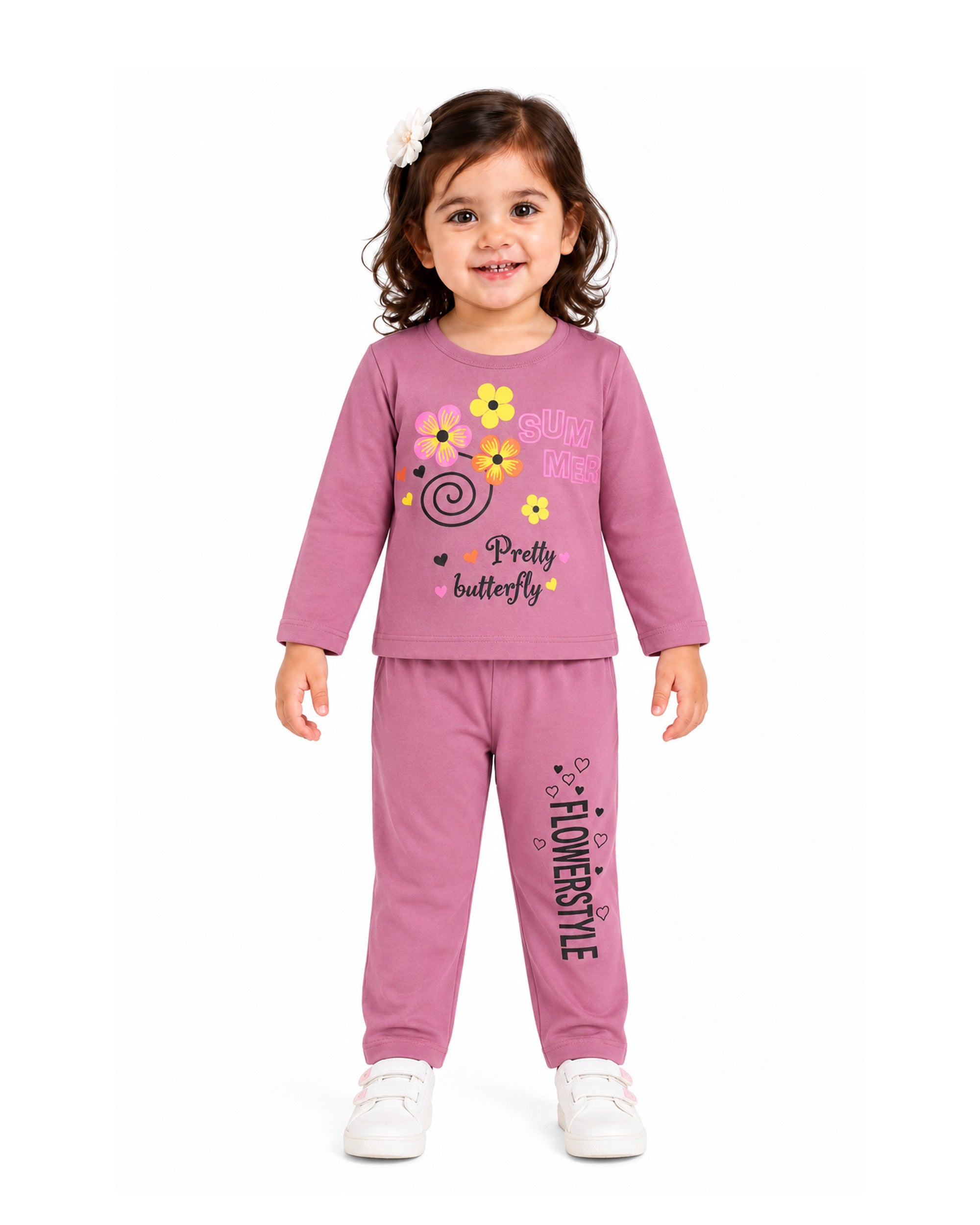Valuables Girls Full Sleeves Pajama Suit
