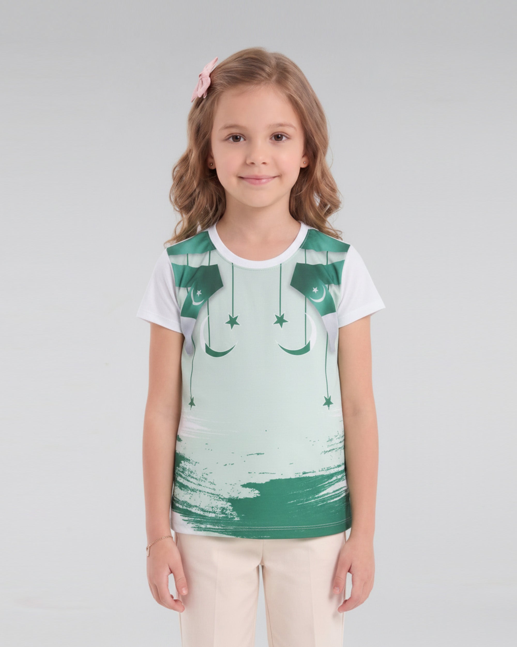 Valuables Girls' Independence Day Half Sleeve T-Shirt