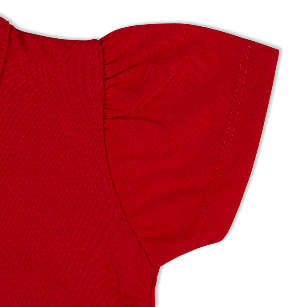 Girl's Half Sleeves T-Shirt - Red, Girls T-Shirts, Chase Value, Chase Value