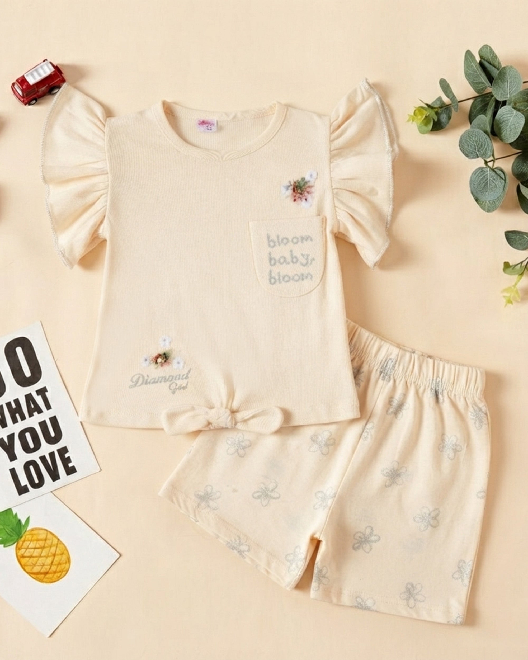 Newborn Girls Half Sleeves Suit