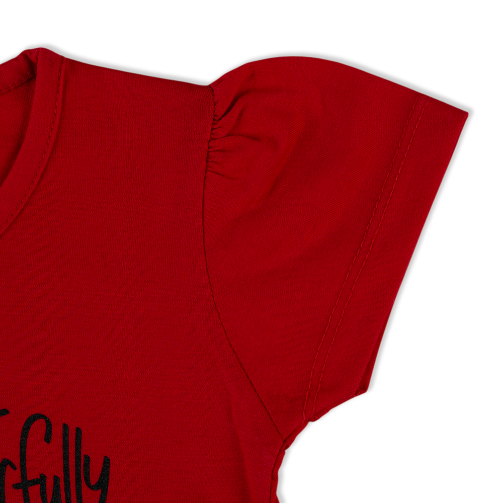 Girl's Half Sleeves T-Shirt - Red, Girls T-Shirts, Chase Value, Chase Value
