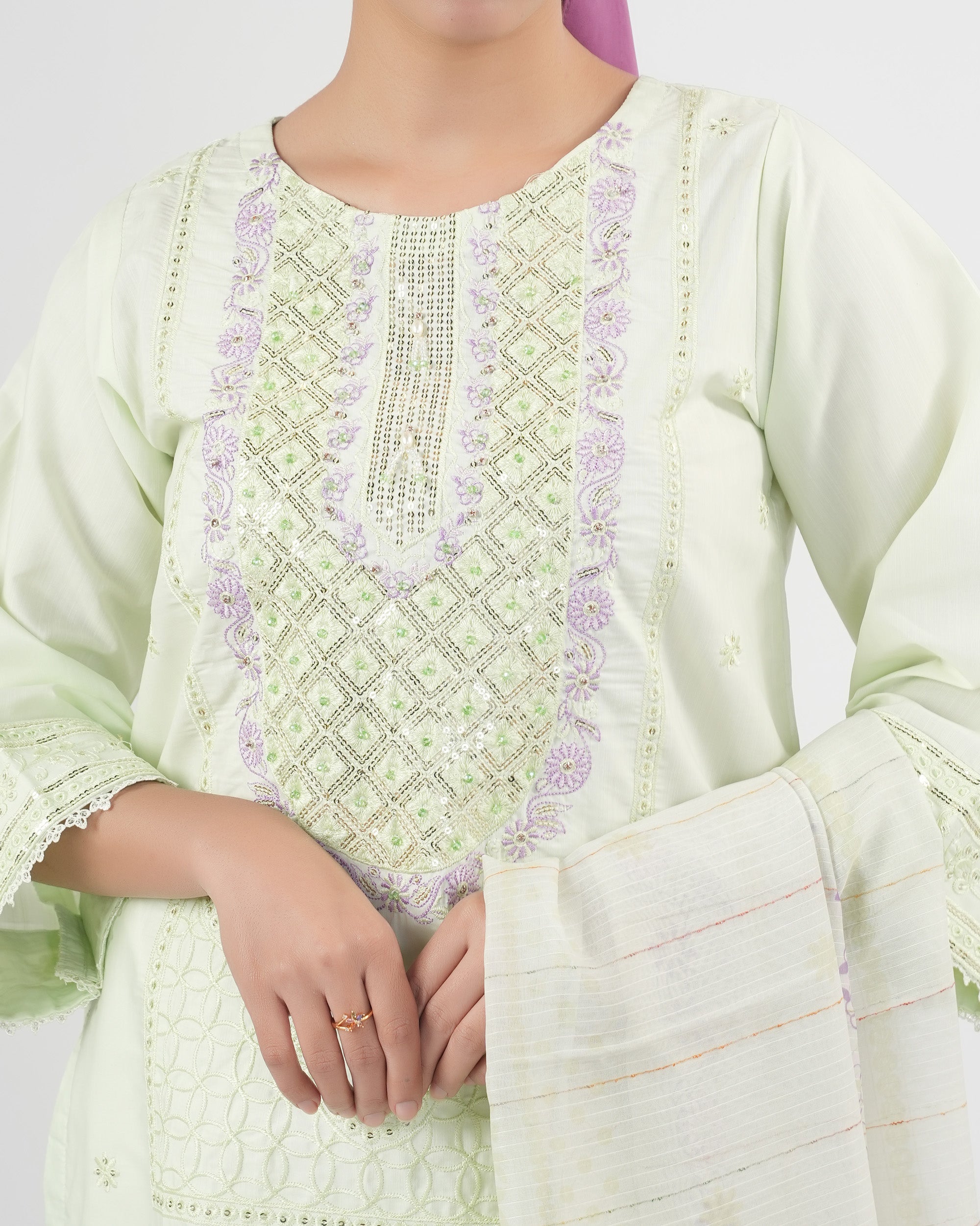 Valuables Women Embroidered 3Pcs Suit