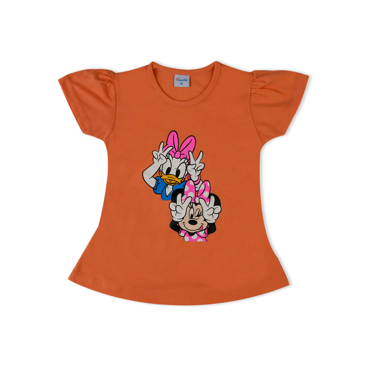 Girl's Half Sleeves T-Shirt - Peach, Girls T-Shirts, Chase Value, Chase Value