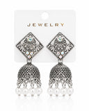 Antique Silver Jhumki Earrings