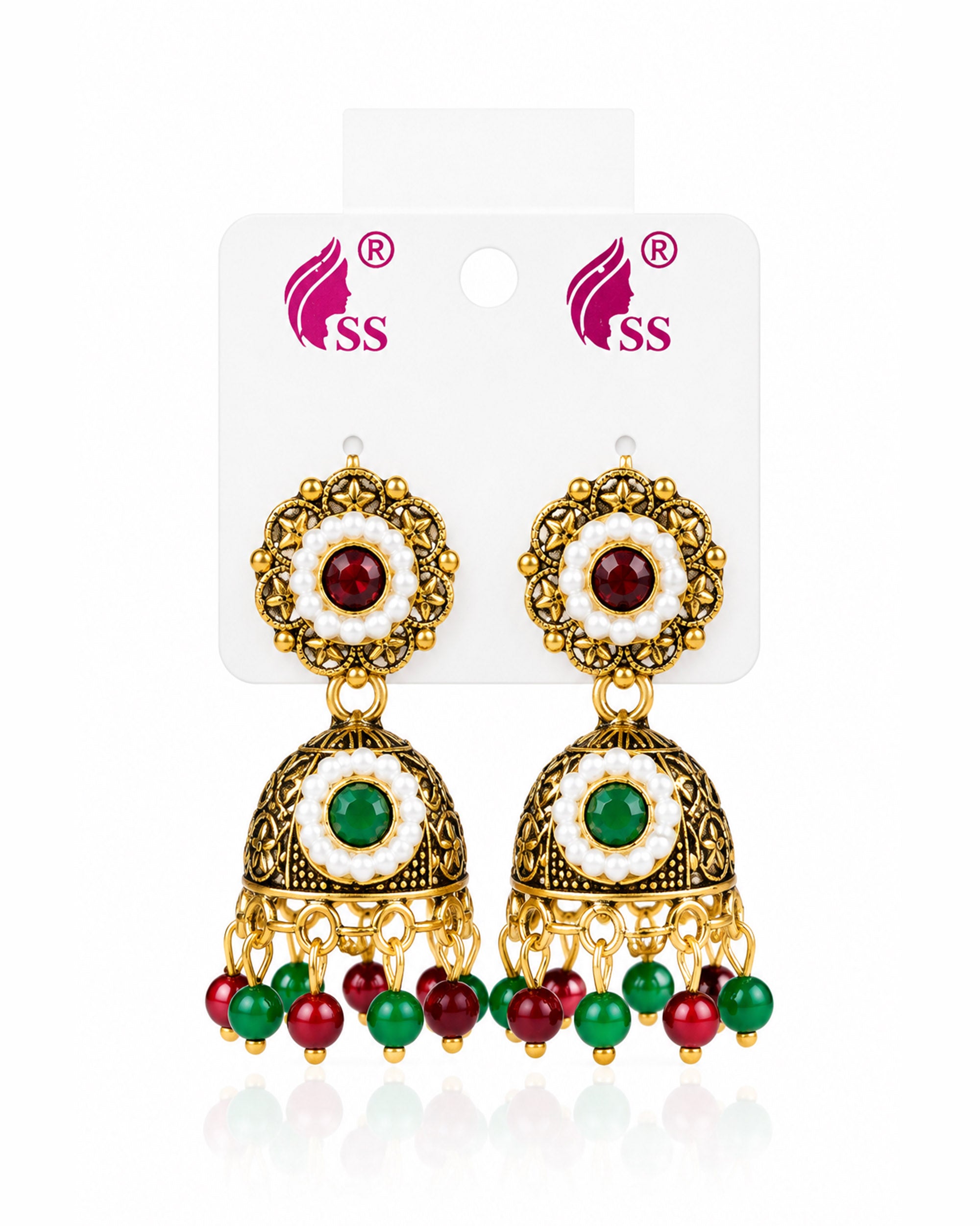 Antique Golden Jhumki Earrings