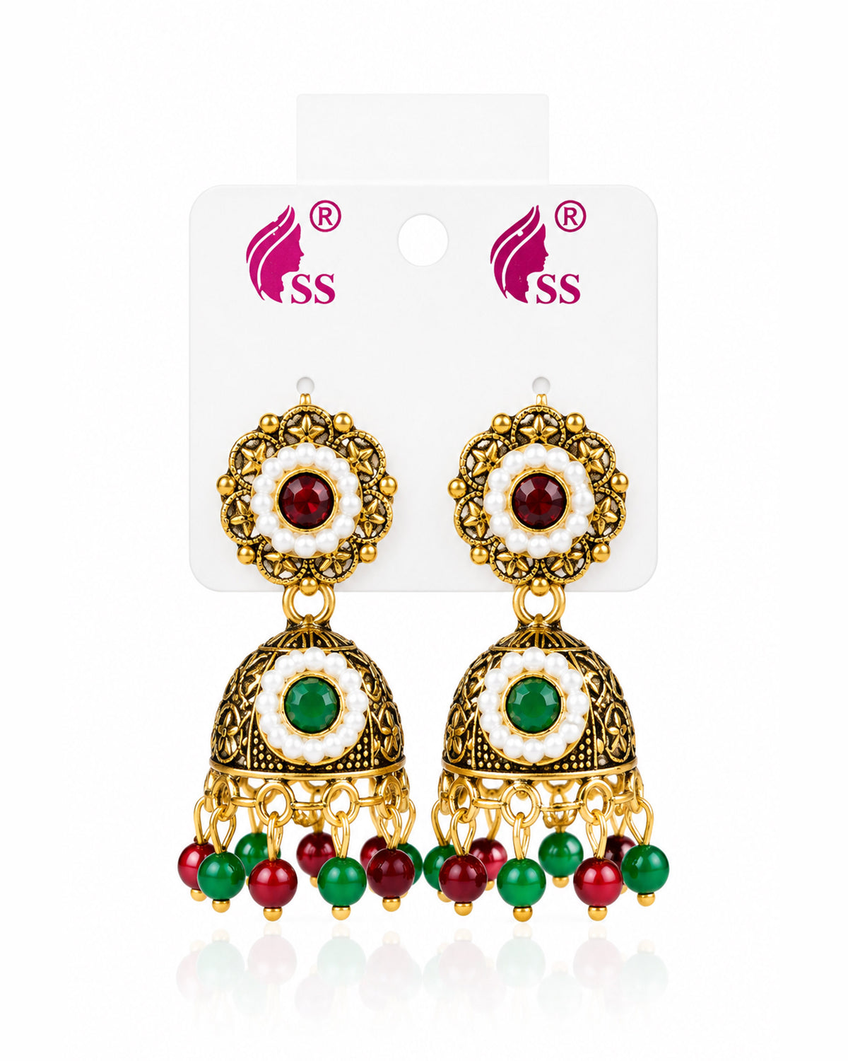 Antique Golden Jhumki Earrings