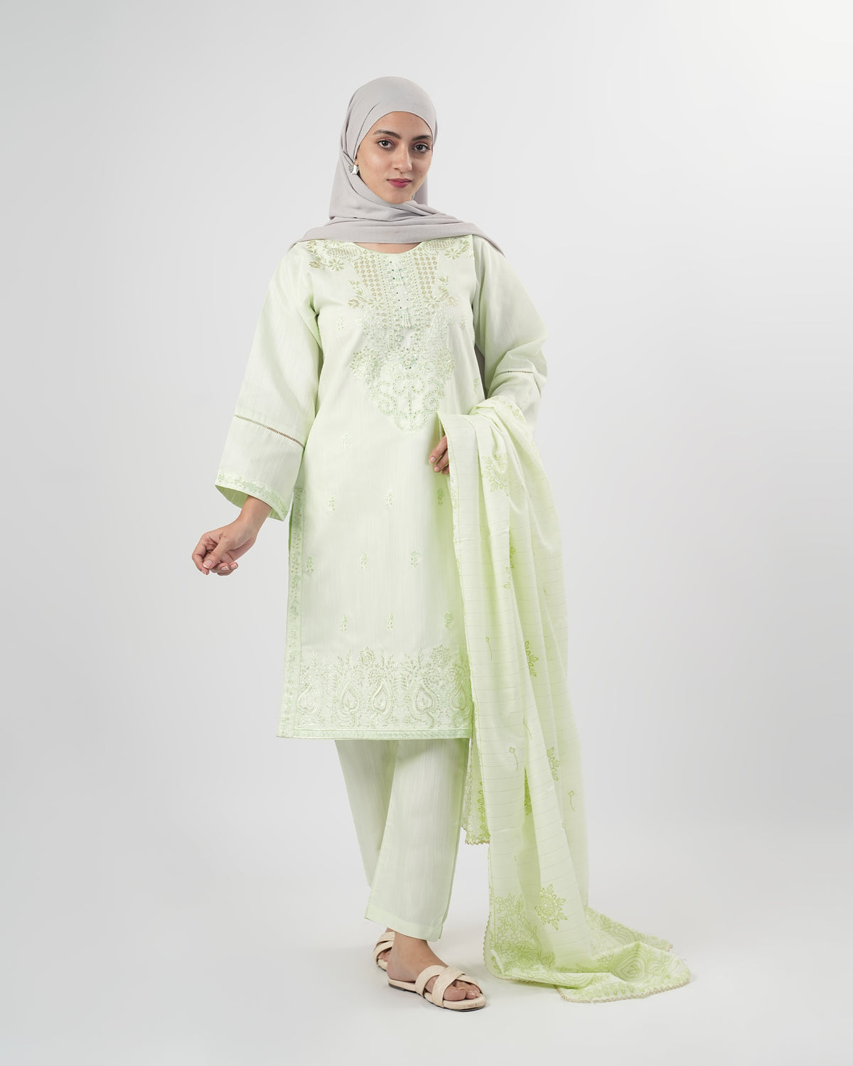 Valuables Women Embroidered 3Pcs Suit