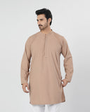 Eminent Men's Trim Fit Kurta - Light Brown