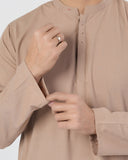 Eminent Men's Trim Fit Kurta - Light Brown