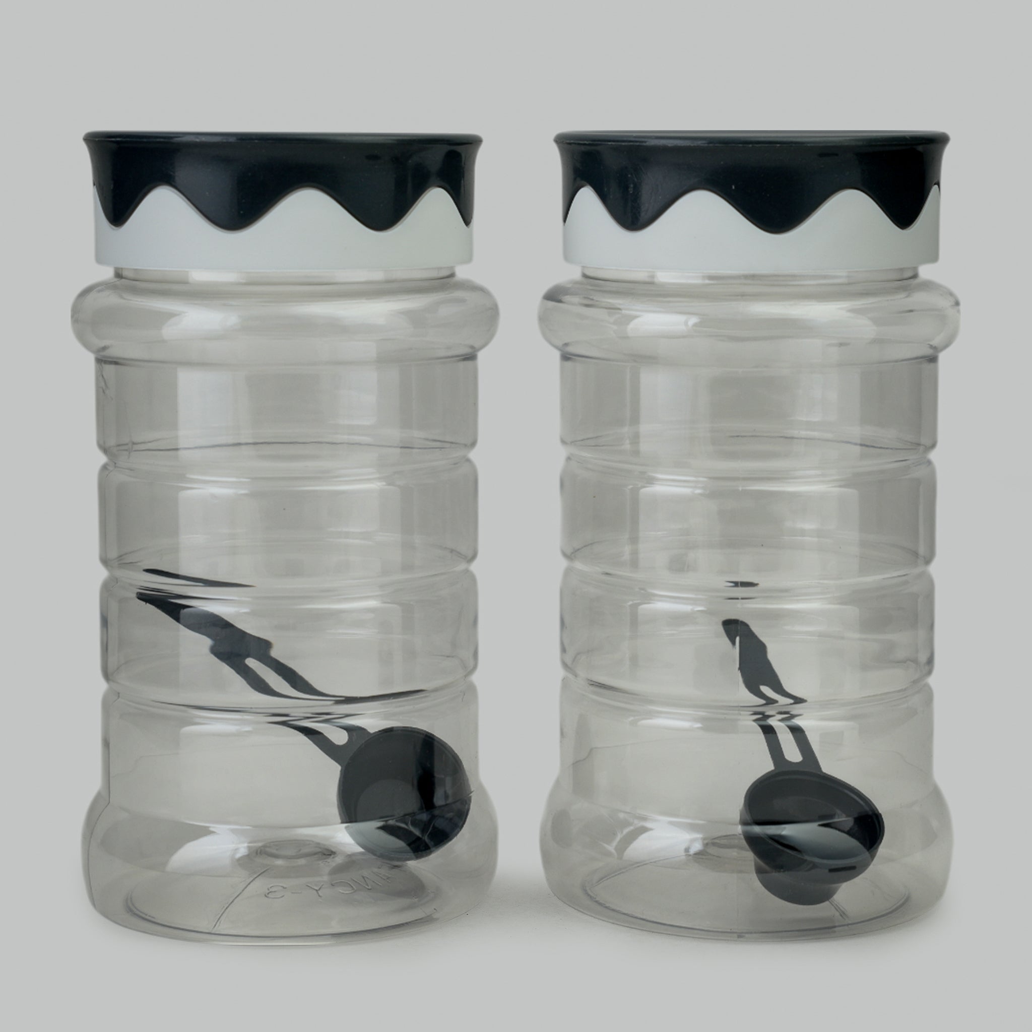 Safari Fancy Kitchen Jar Set 2Pc 1050ml - Grey, Water Bottle, Safari, Chase Value