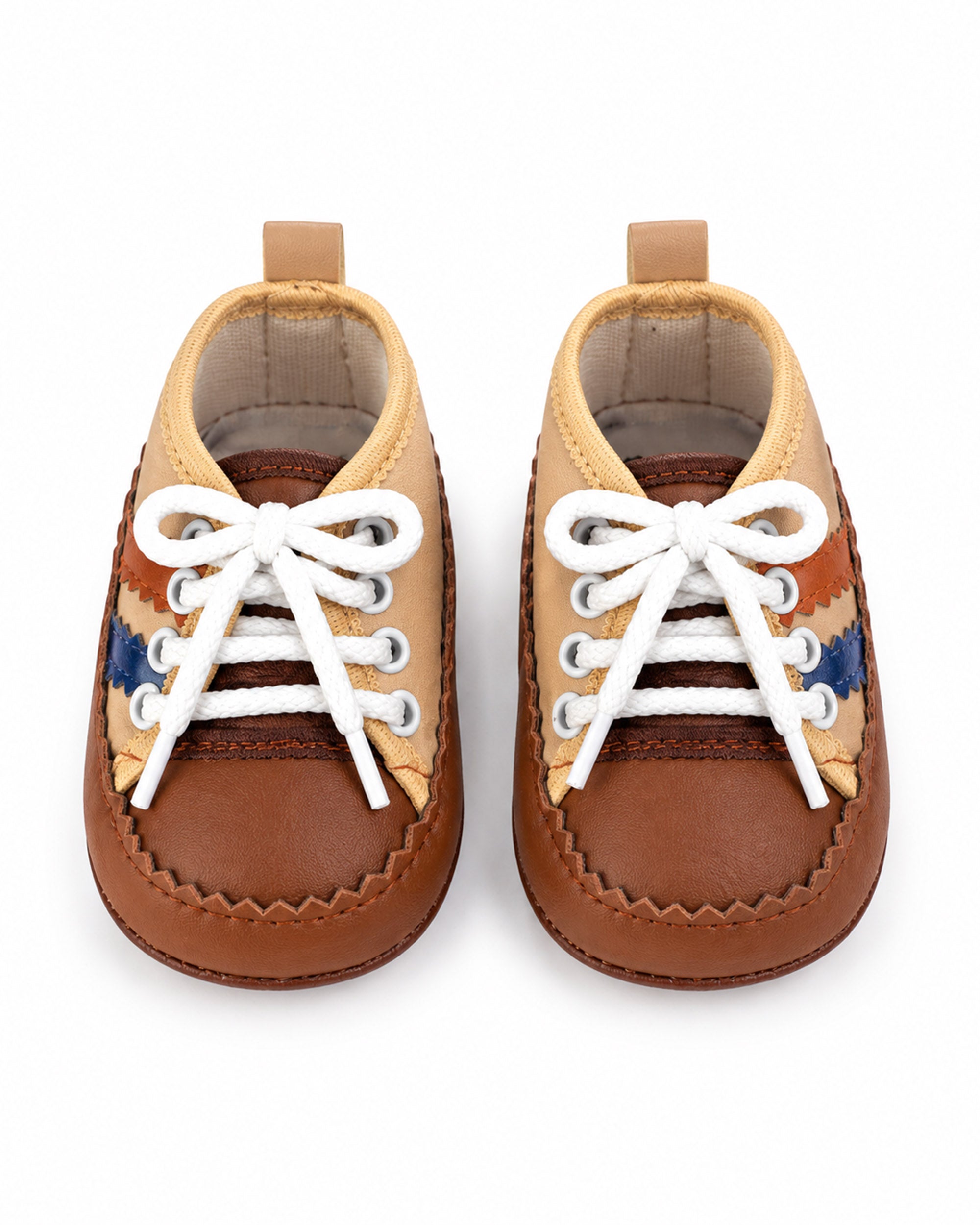 Newborn Boys Zigzag Lace Shoes