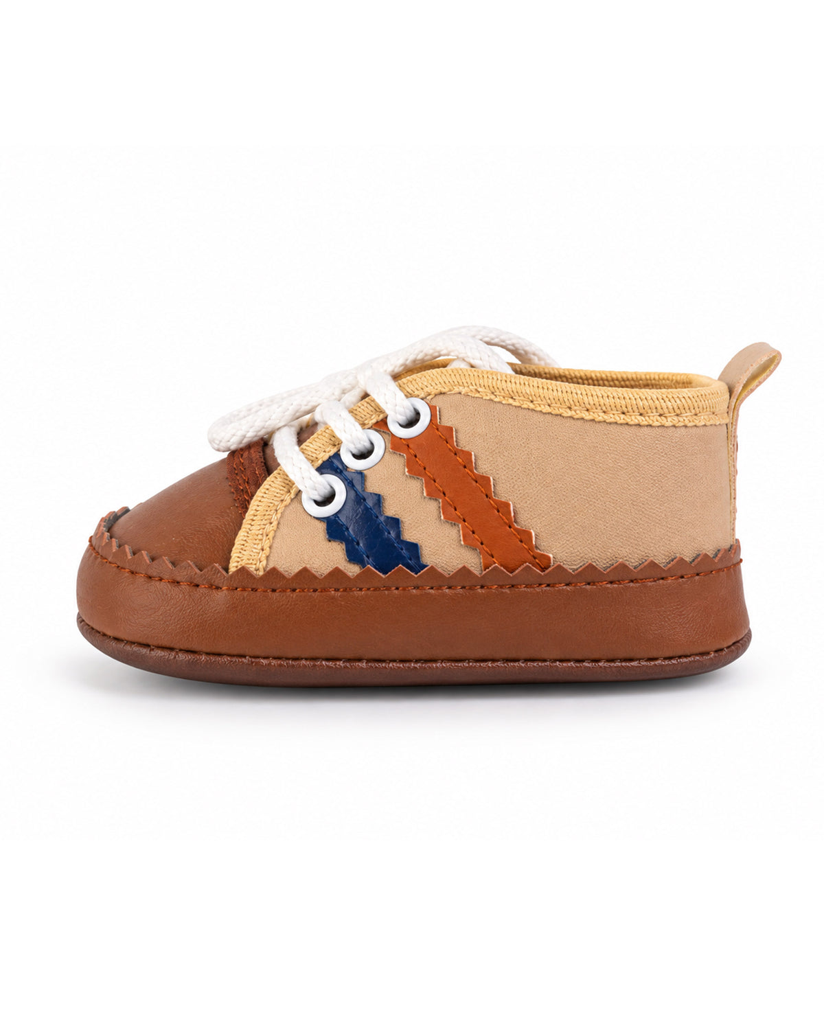 Newborn Boys Zigzag Lace Shoes