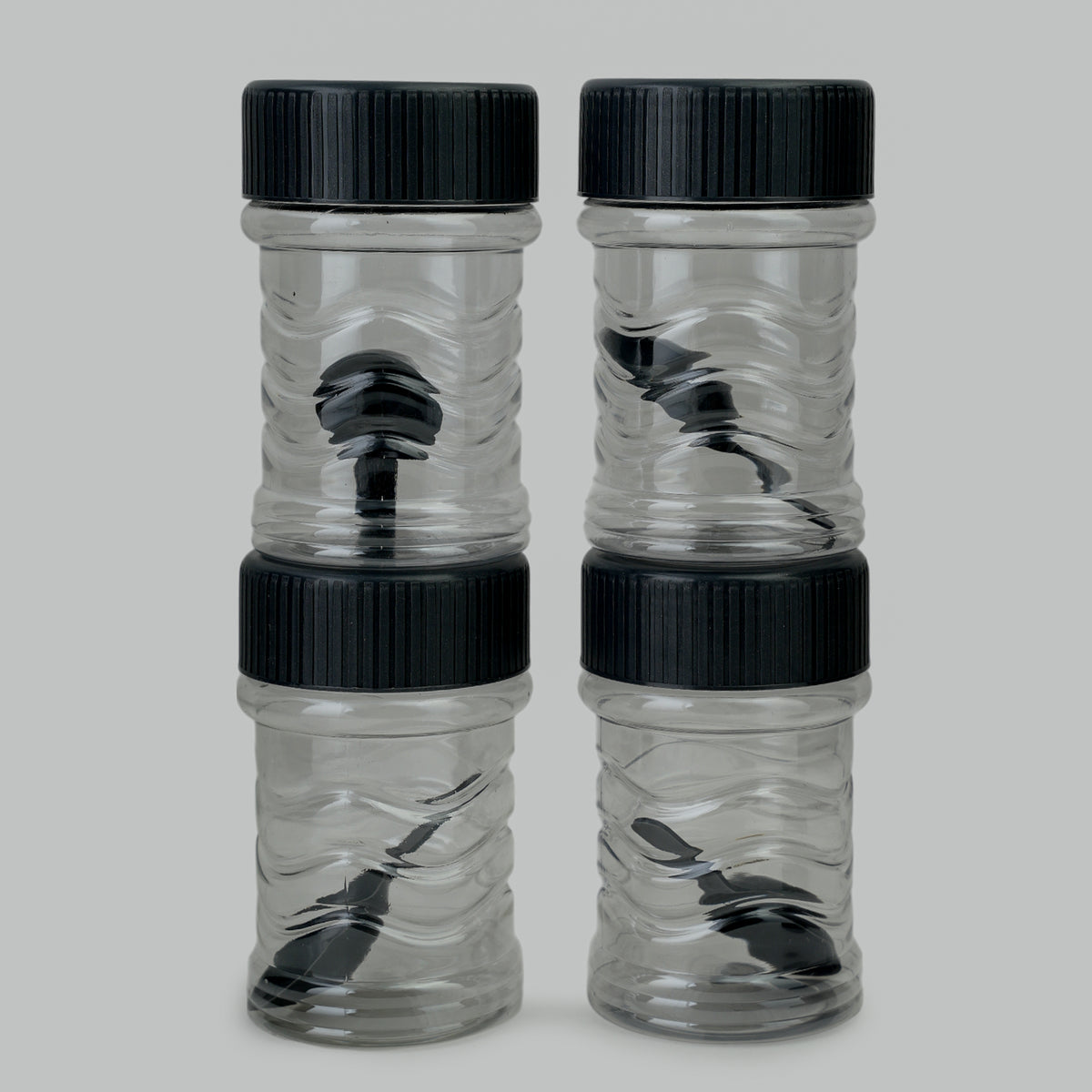 Safari Fresh Kitchen Jar Set 4Pc 300ml - Black, Water Bottle, Safari, Chase Value