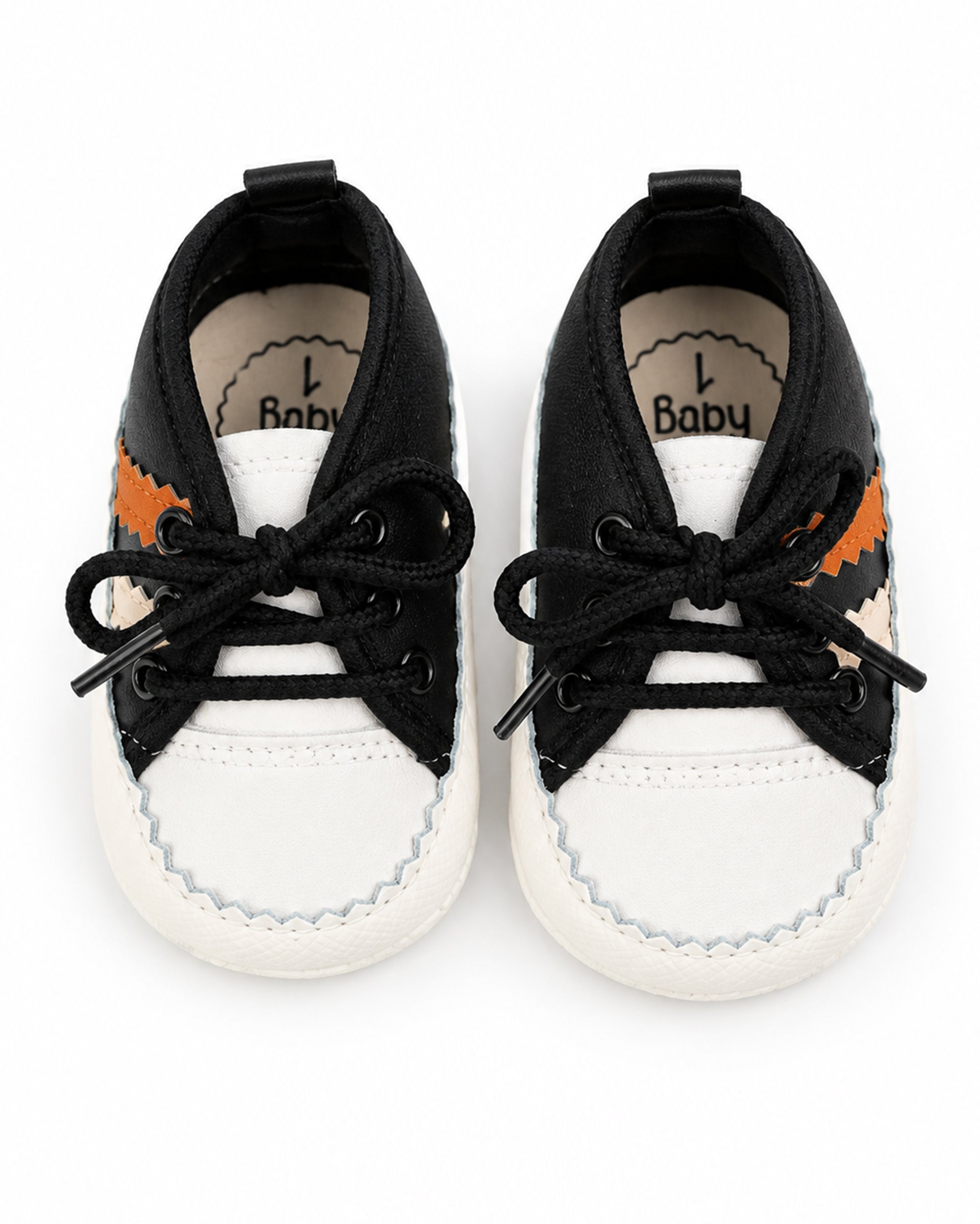 Newborn Boys Zigzag Lace Shoes