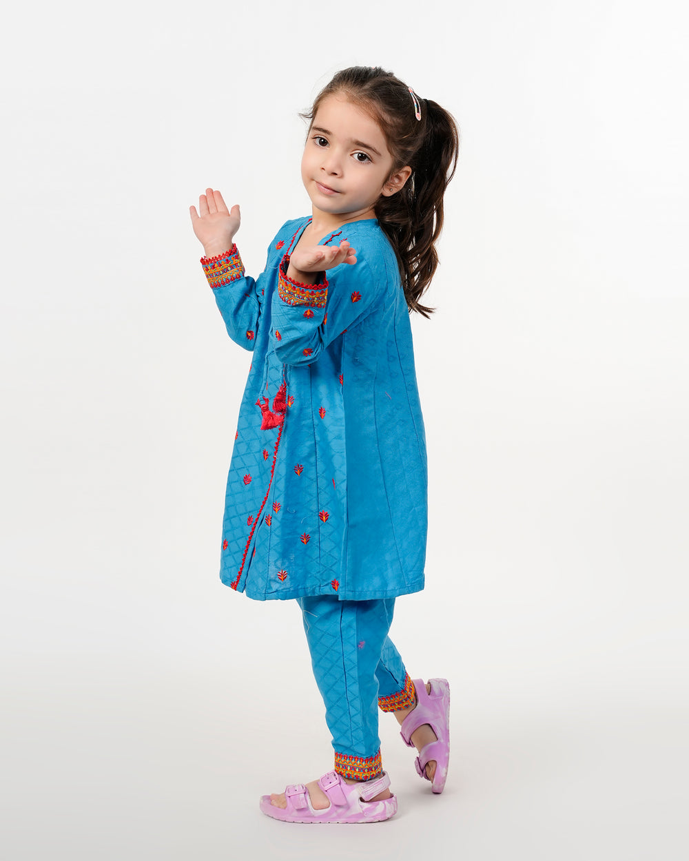 Eminent Girls Embroidered Shalwar Suit - Ocean Blue, Girls Shalwar Kameez, Eminent, Chase Value