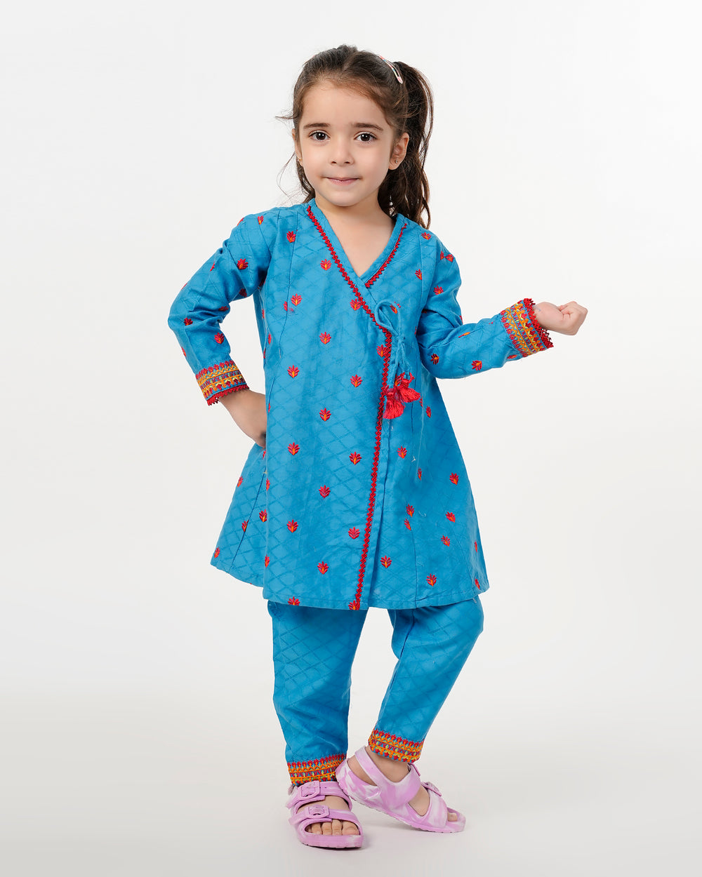 Eminent Girls Embroidered Shalwar Suit - Ocean Blue, Girls Shalwar Kameez, Eminent, Chase Value