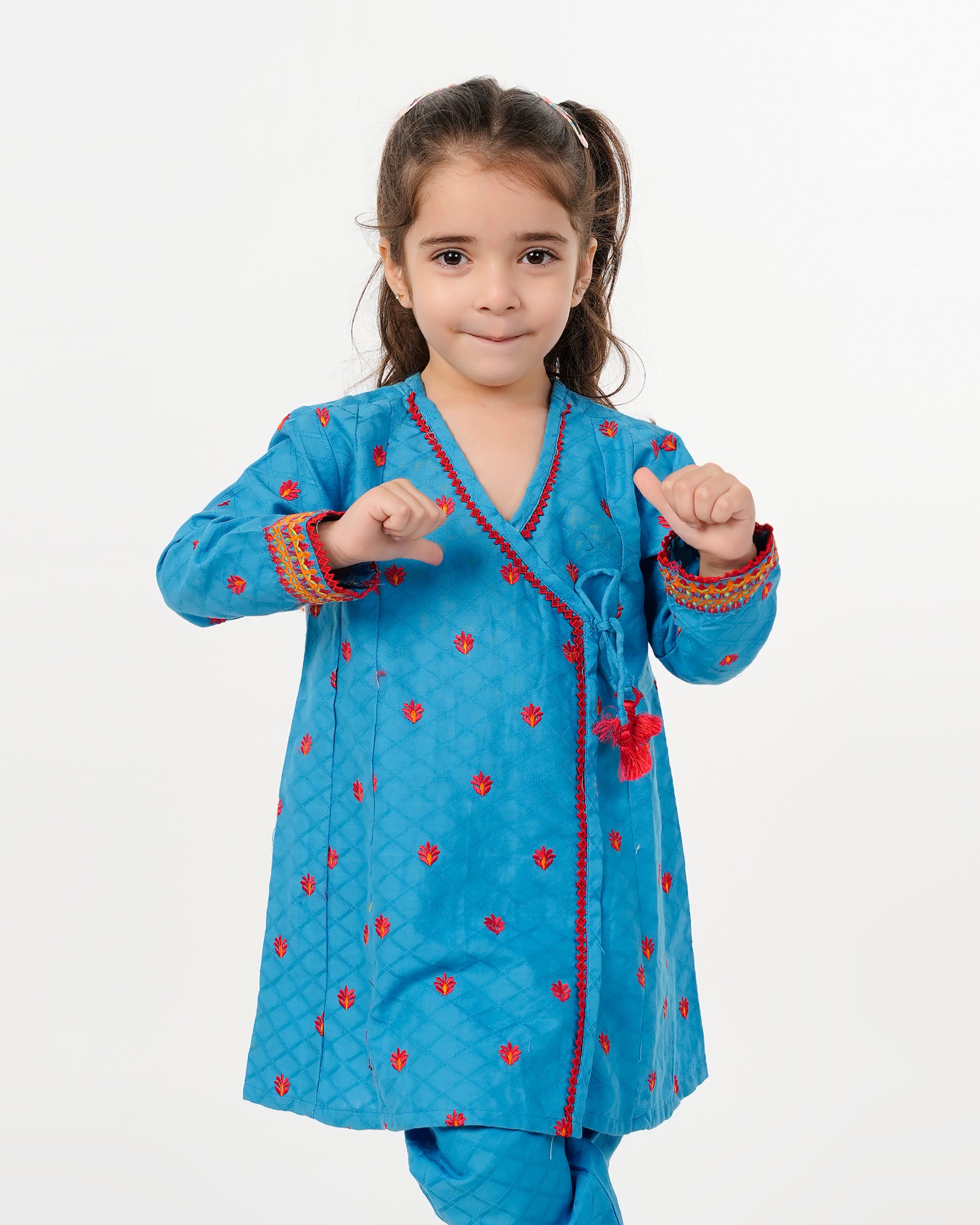 Eminent Girls Embroidered Shalwar Suit - Ocean Blue, Girls Shalwar Kameez, Eminent, Chase Value