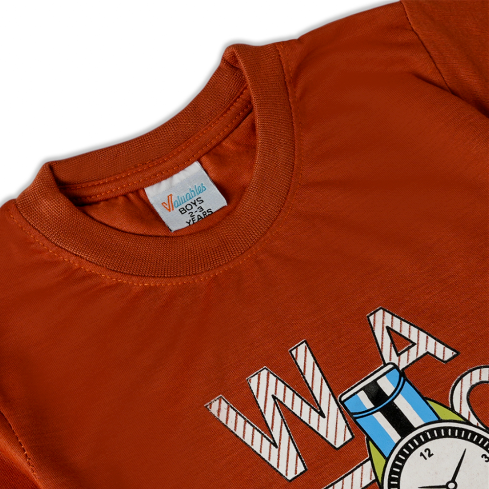 Valuable Boys Half Sleeves Suit - Rust, Boys Sets & Suits, Chase Value, Chase Value