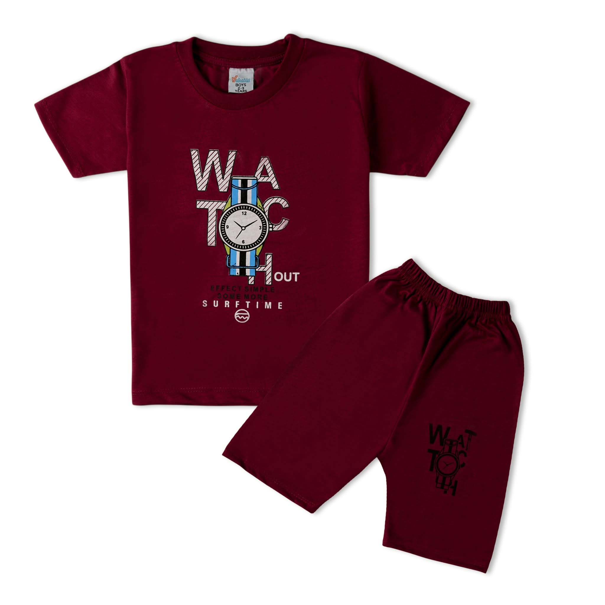 Valuable Boys Half Sleeves Suit - Maroon, Boys Sets & Suits, Chase Value, Chase Value