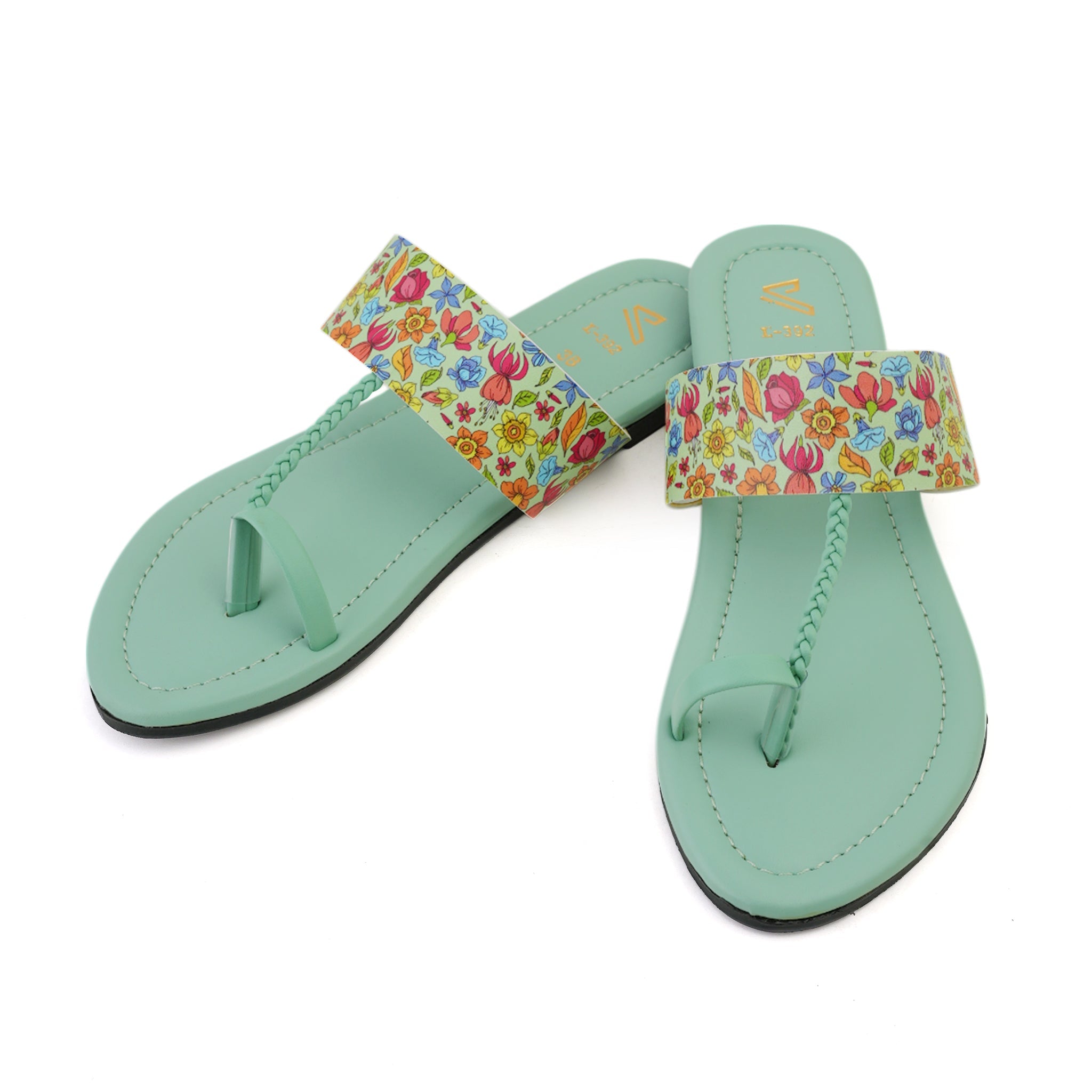 Women's Kolhapuri - Green, Women Sandals, Chase Value, Chase Value