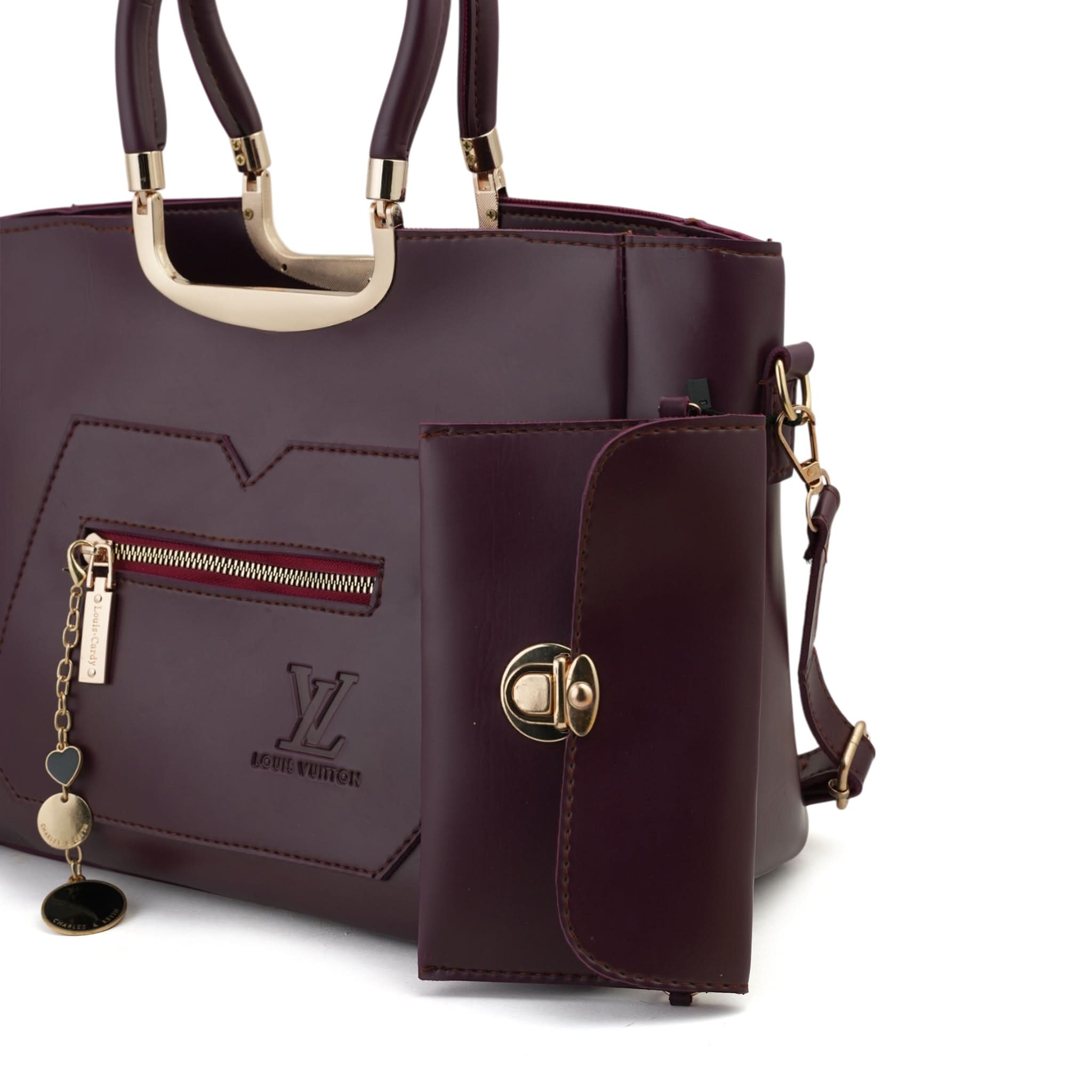 Women's 2Pcs Shoulder Bag - Maroon, Women Bags, Chase Value, Chase Value