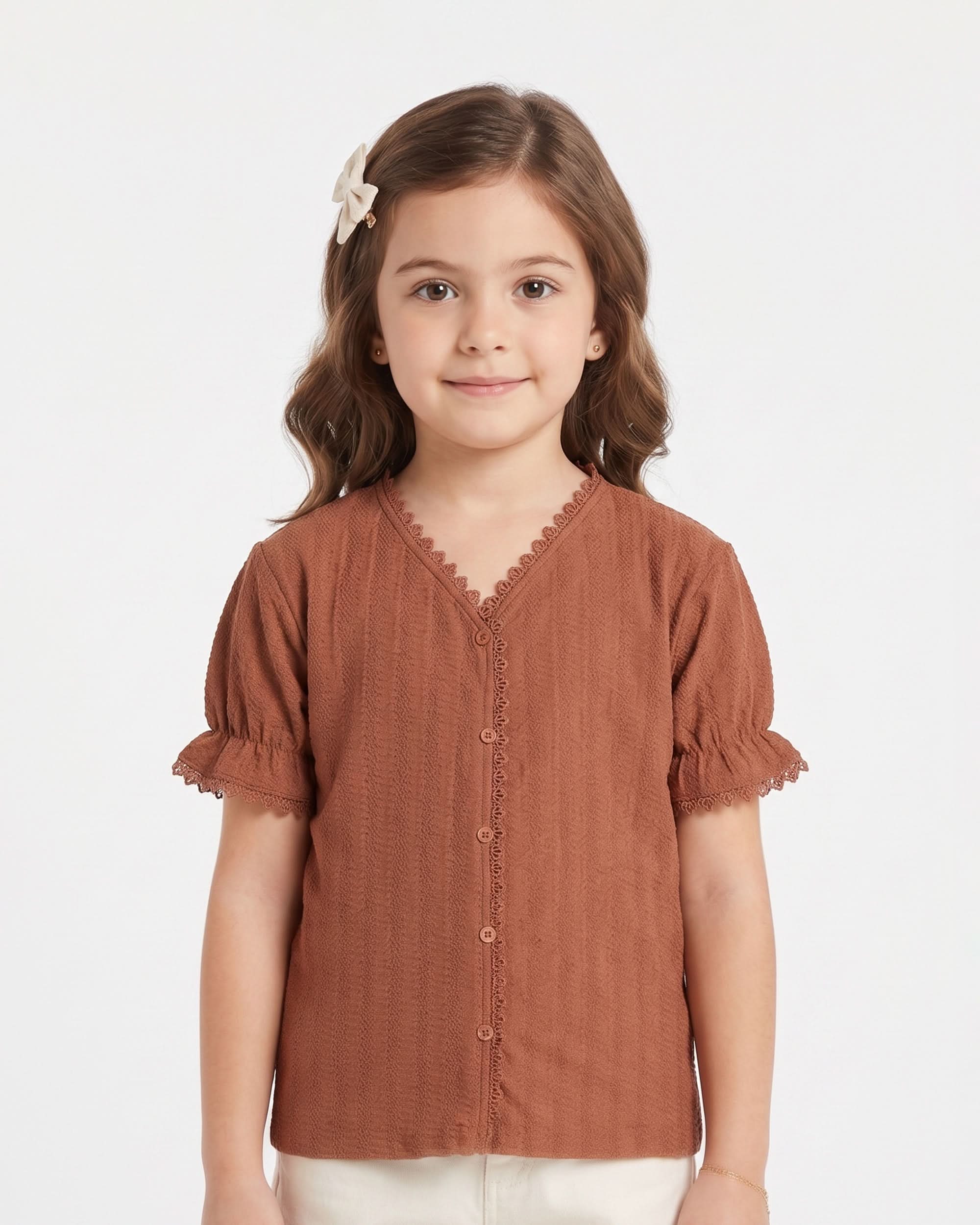 Eminent Girl's Solid Textured T-Shirt, Girls T-Shirts, Eminent, Chase Value