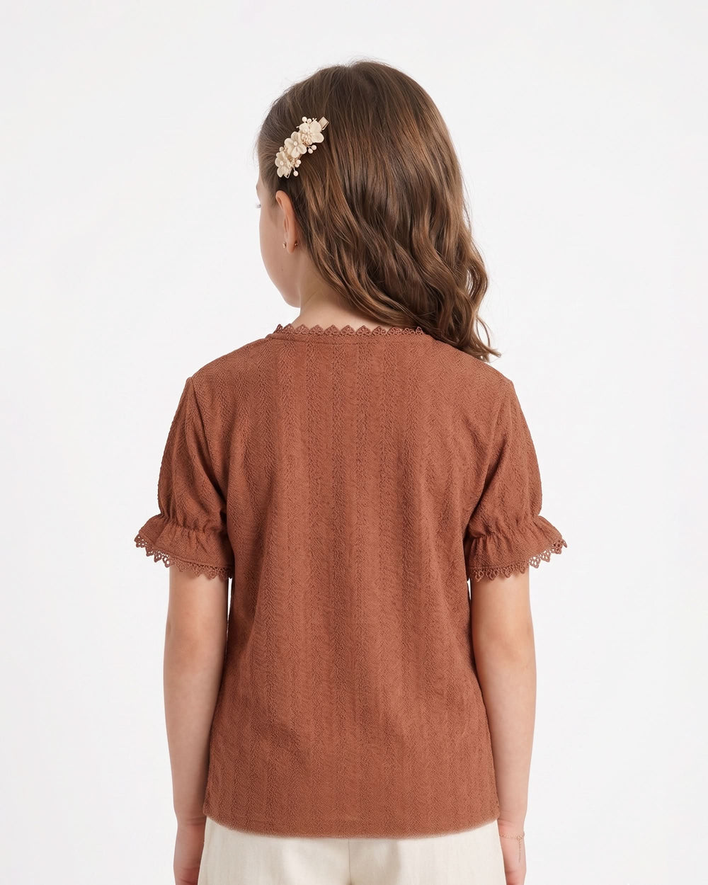 Eminent Girl's Solid Textured T-Shirt, Girls T-Shirts, Eminent, Chase Value