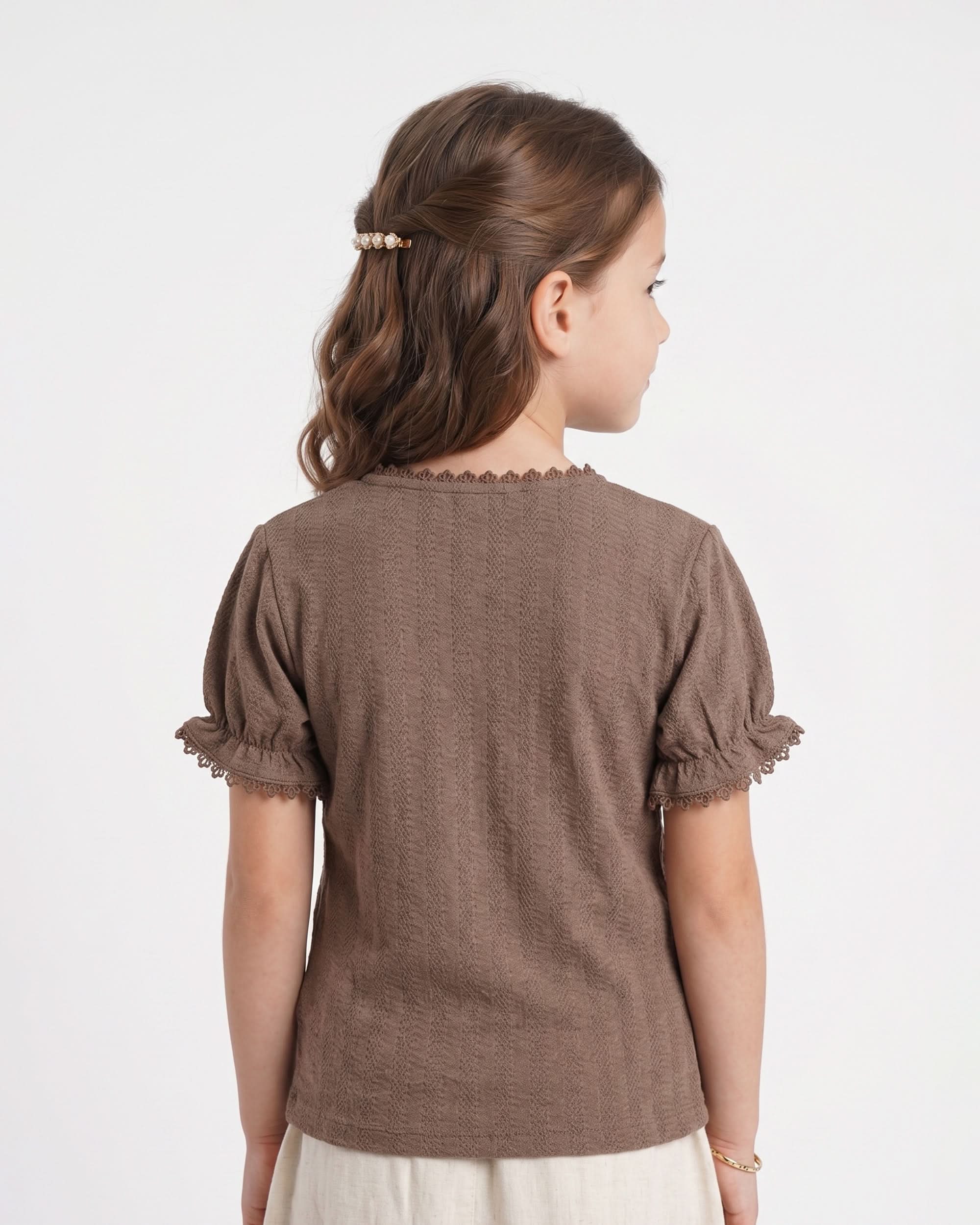 Eminent Girl's Solid Textured T-Shirt, Girls T-Shirts, Eminent, Chase Value