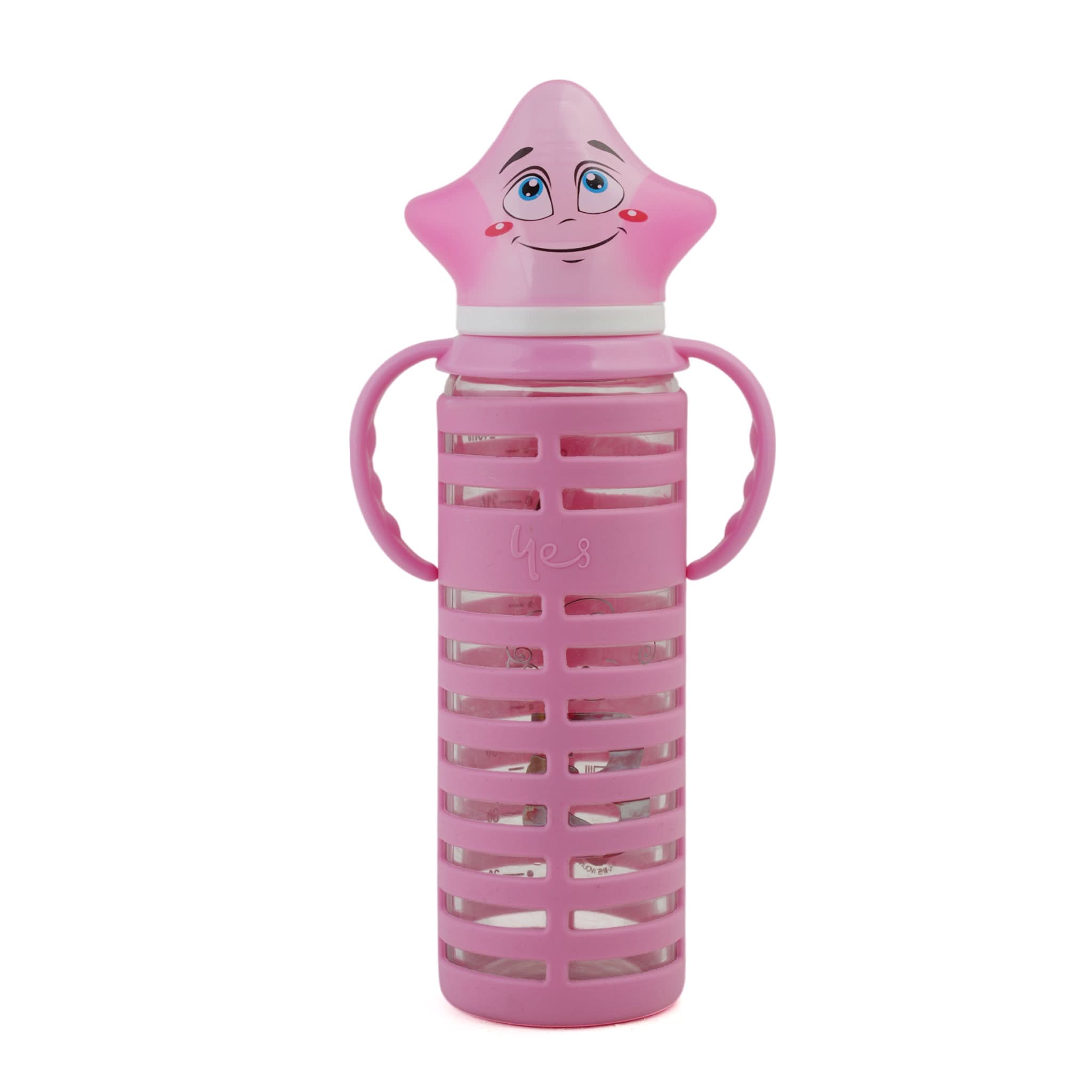 Yes Glass Bottle 240ml - Pink, Tiffin Boxes & Bottles, Chase Value, Chase Value