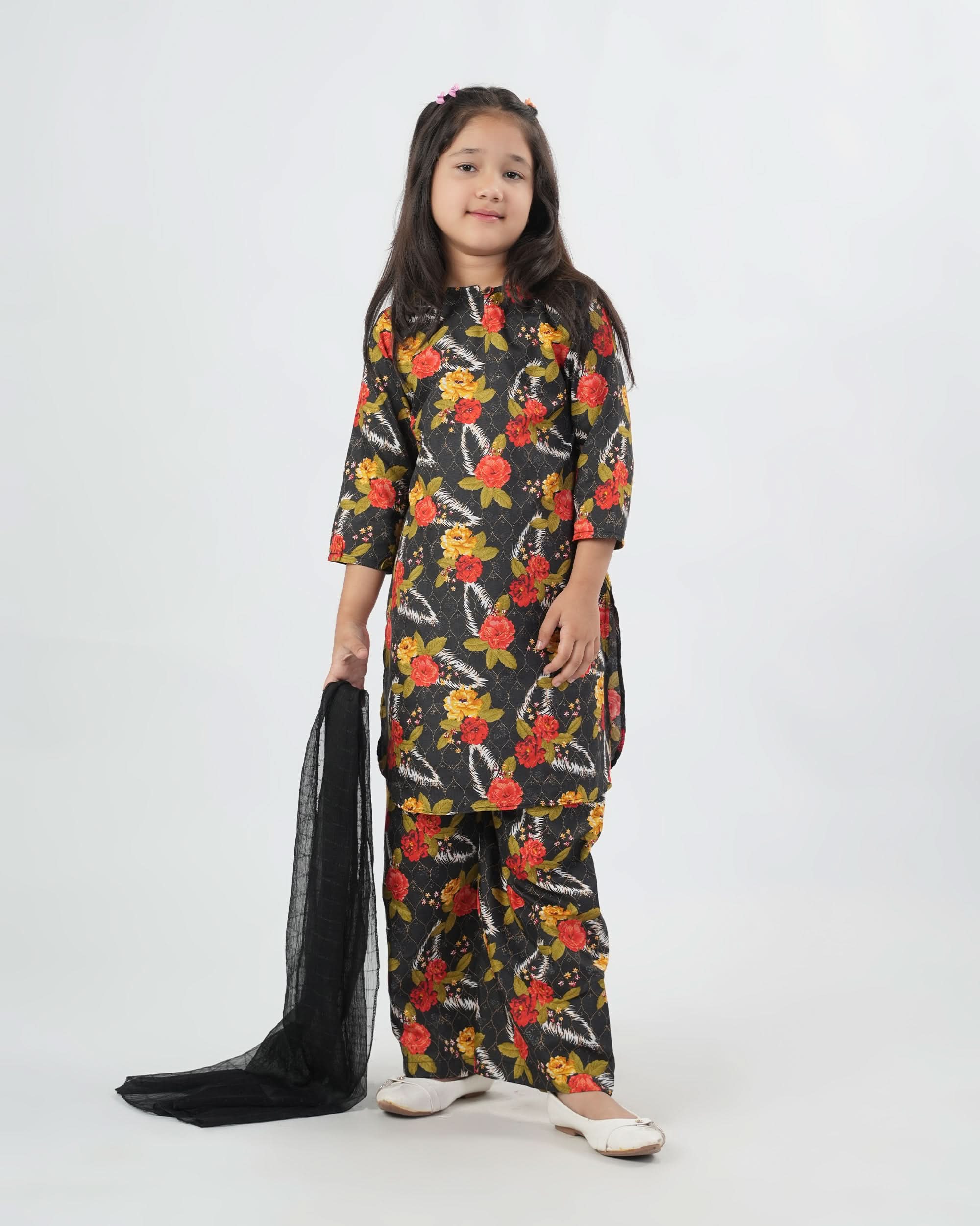 Valuables Girl’s 3PCS Suit, Girls Shalwar Kameez, Chase Value, Chase Value