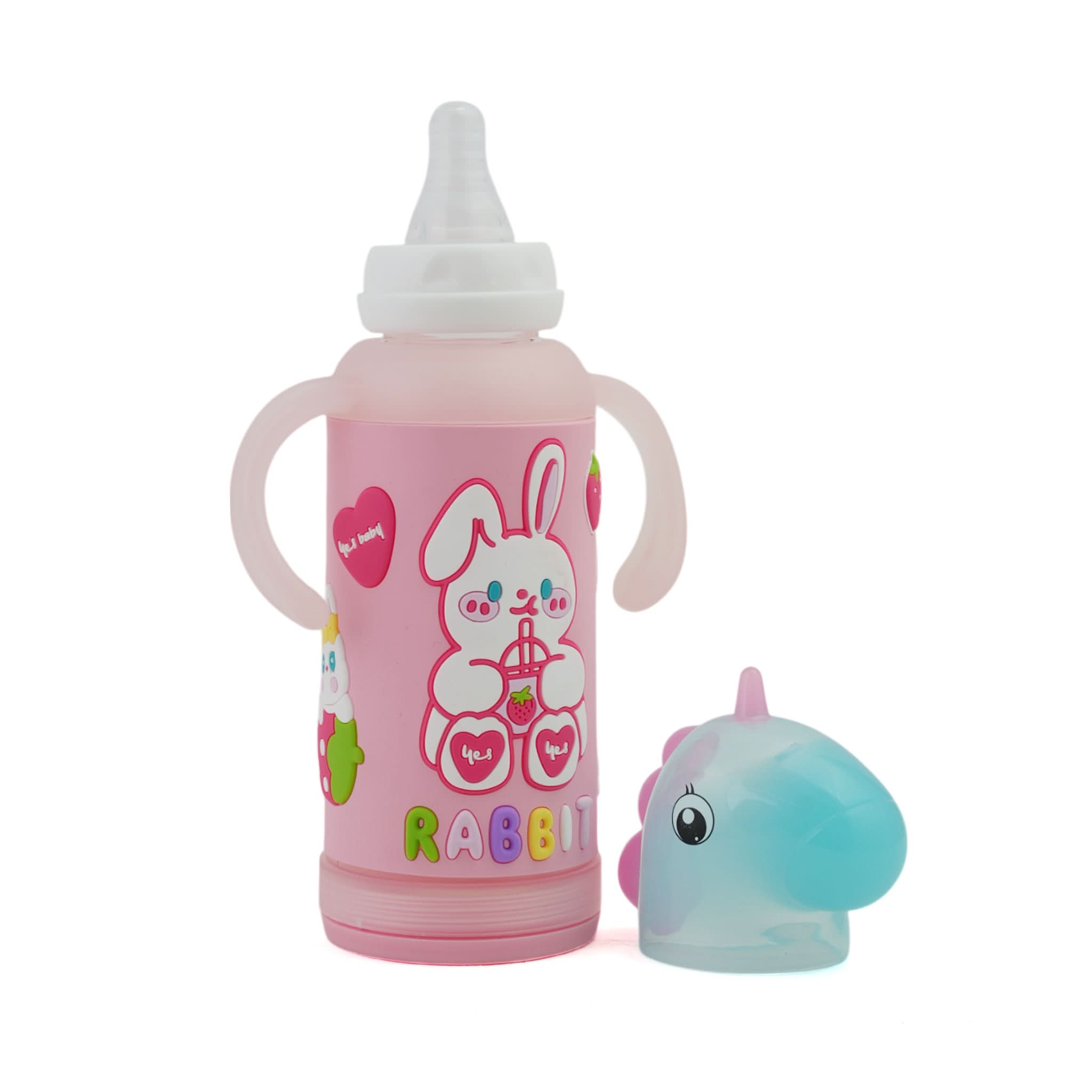 Yes Glass Bottle 240ml - Light Pink, Tiffin Boxes & Bottles, Chase Value, Chase Value