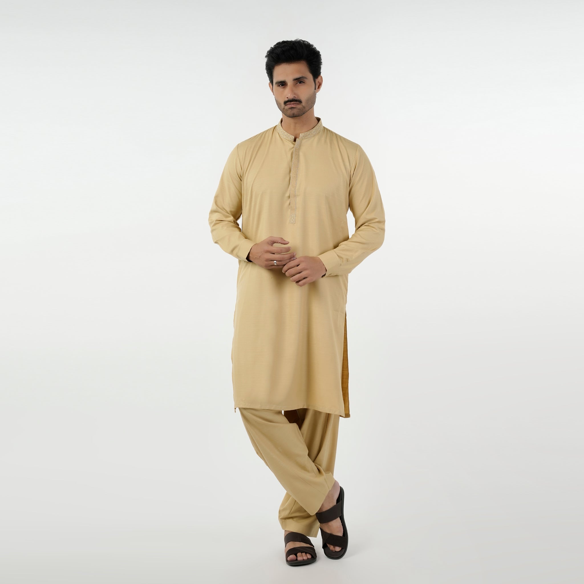 Eminent Men's Kurta Shalwar Suit - Beige, Men's Shalwar Kameez, Eminent, Chase Value