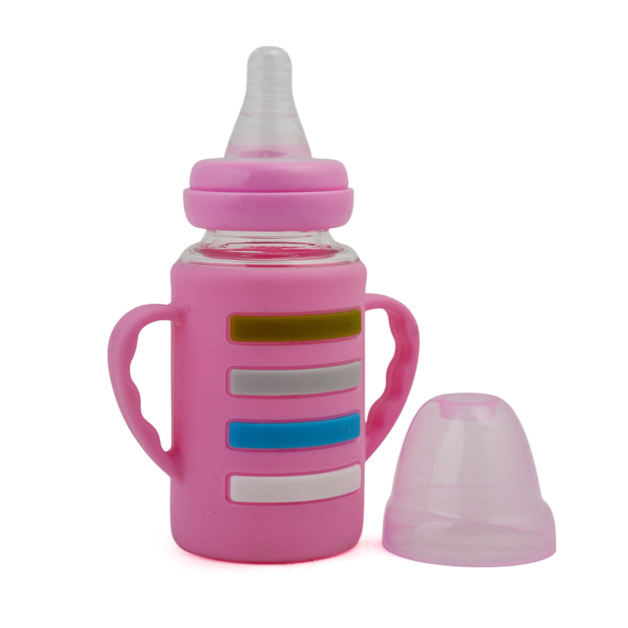 Yes Glass Bottle 120ml - Pink, Tiffin Boxes & Bottles, Chase Value, Chase Value