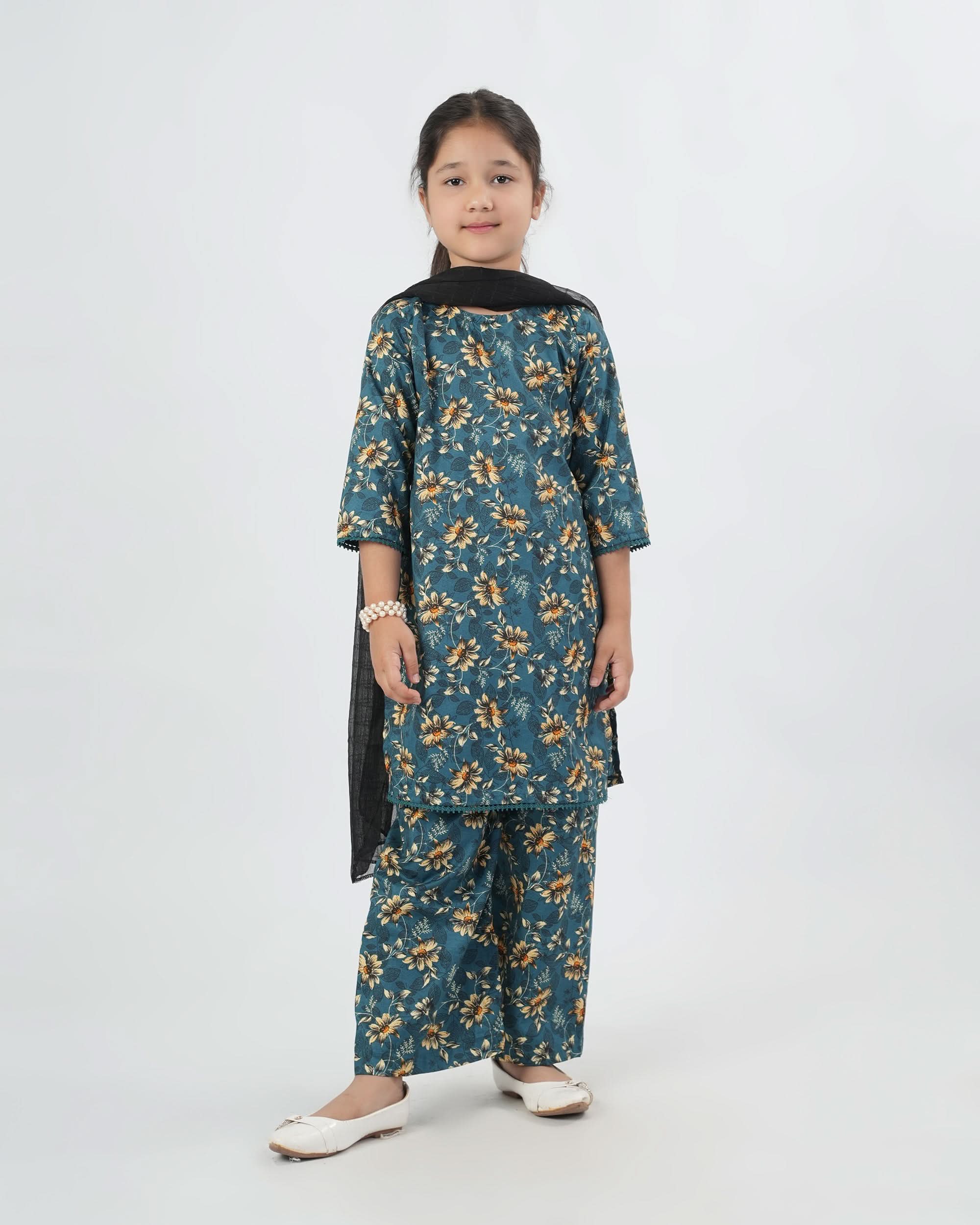 Valuables Girl’s 3PCS Suit, Girls Shalwar Kameez, Chase Value, Chase Value