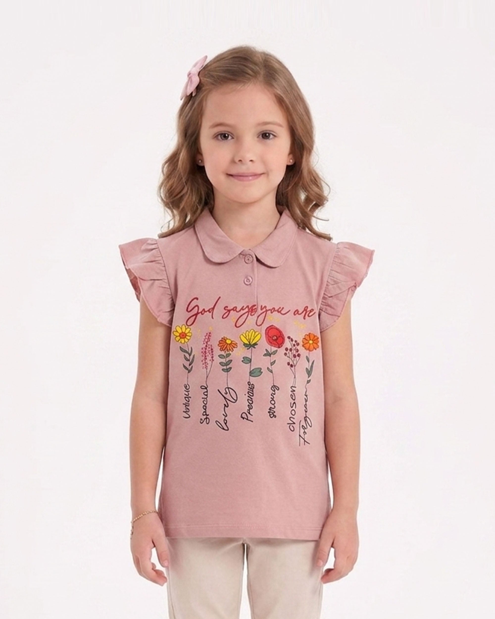 Girls' Printed Half Sleeves T-Shirt