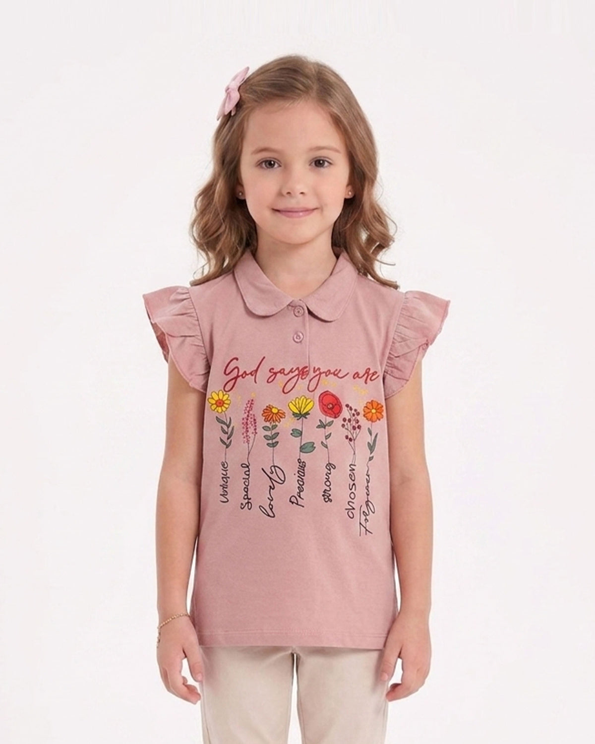Girls' Printed Half Sleeves T-Shirt