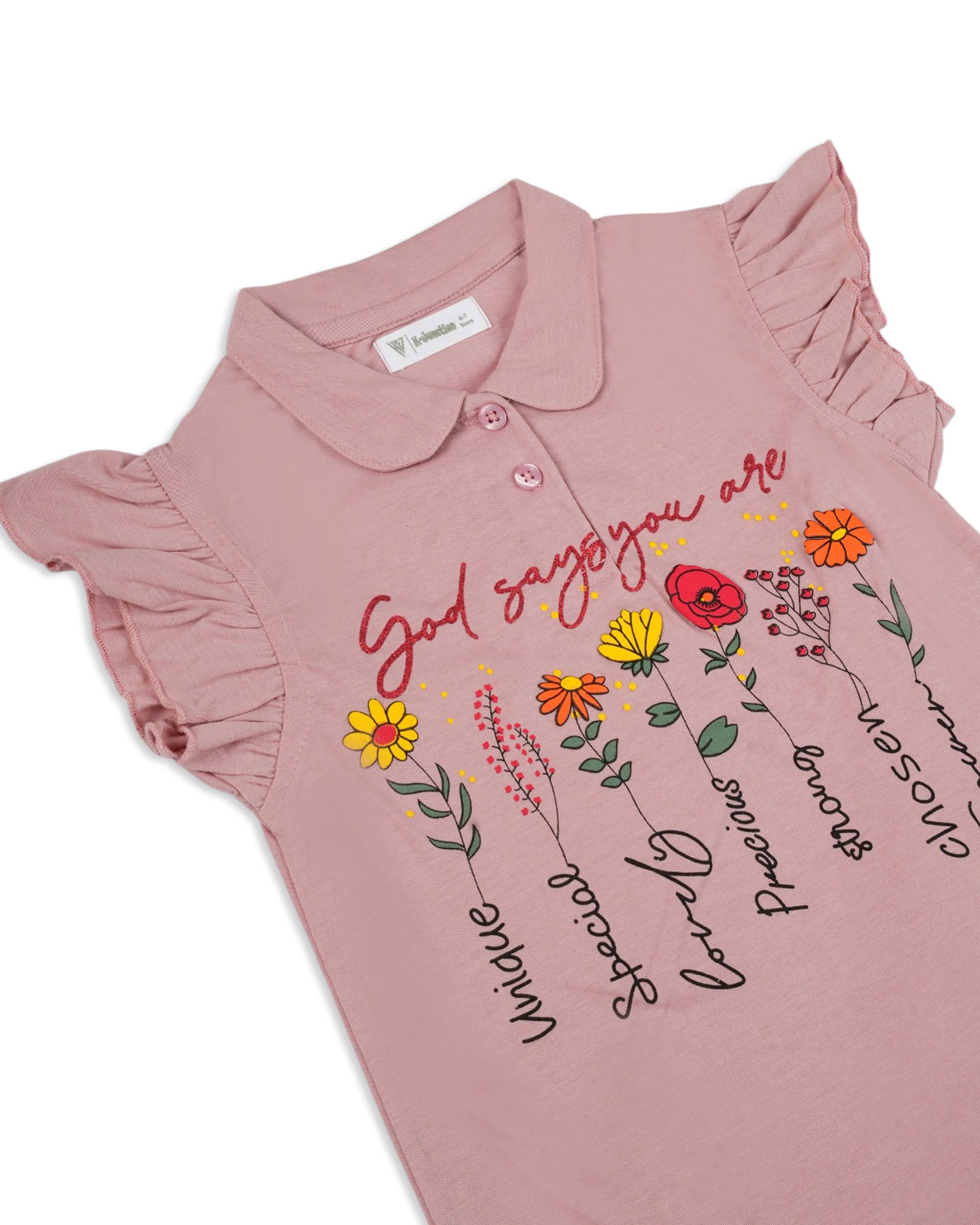 Girls' Printed Half Sleeves T-Shirt