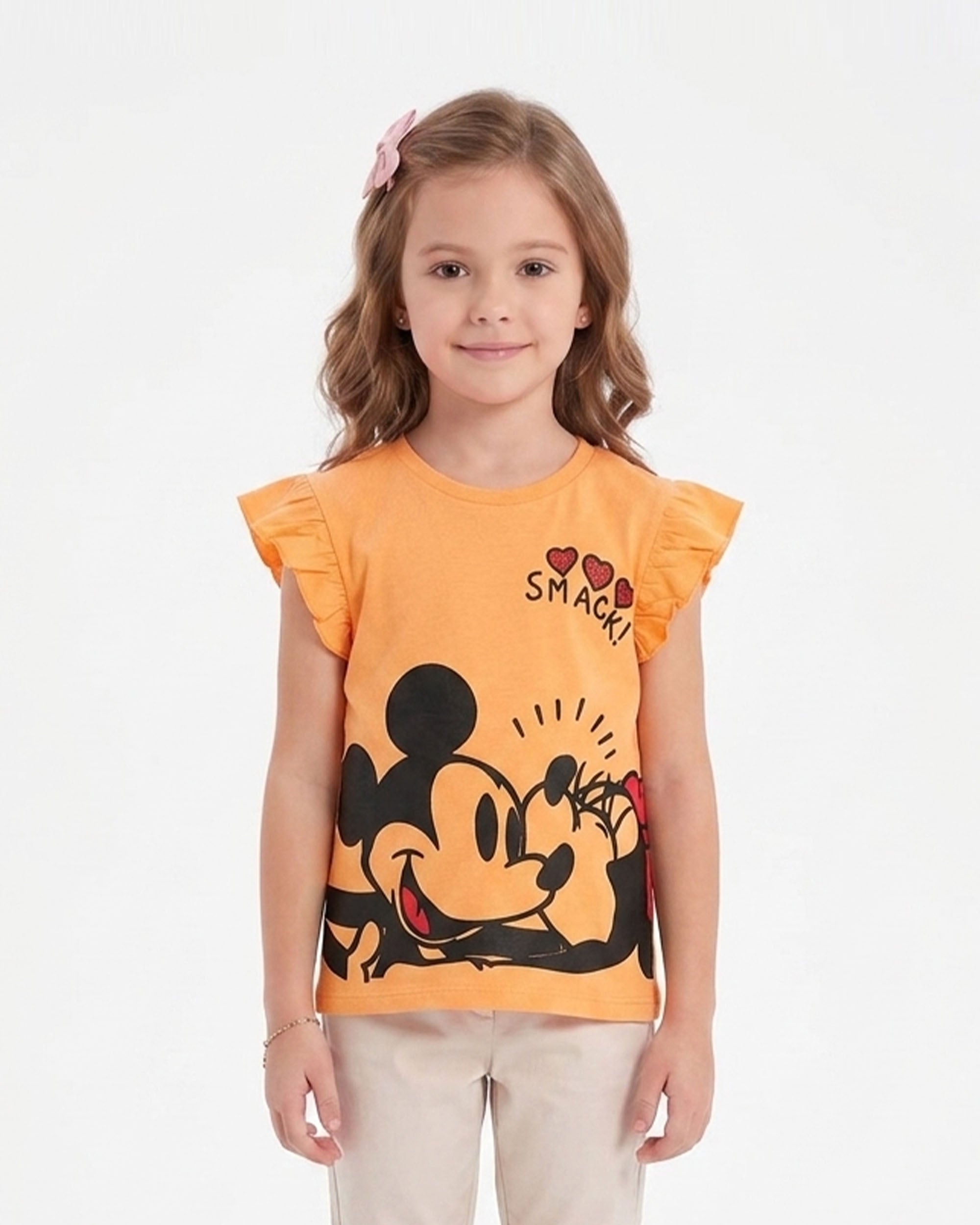 Girls' Printed Half Sleeves T-Shirt