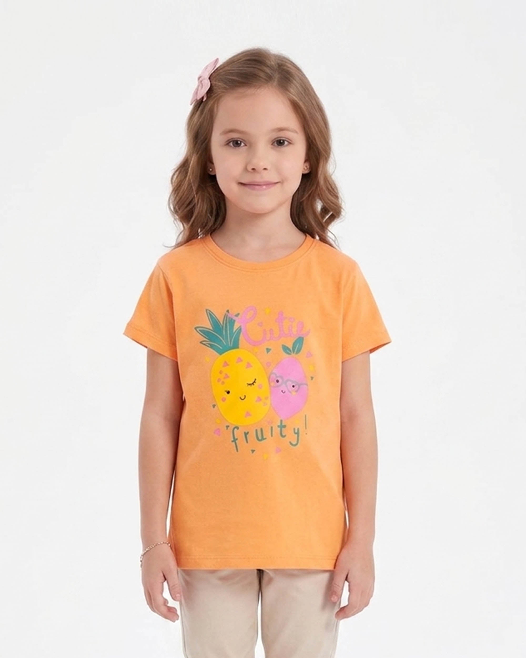 Girls' Printed Half Sleeves T-Shirt