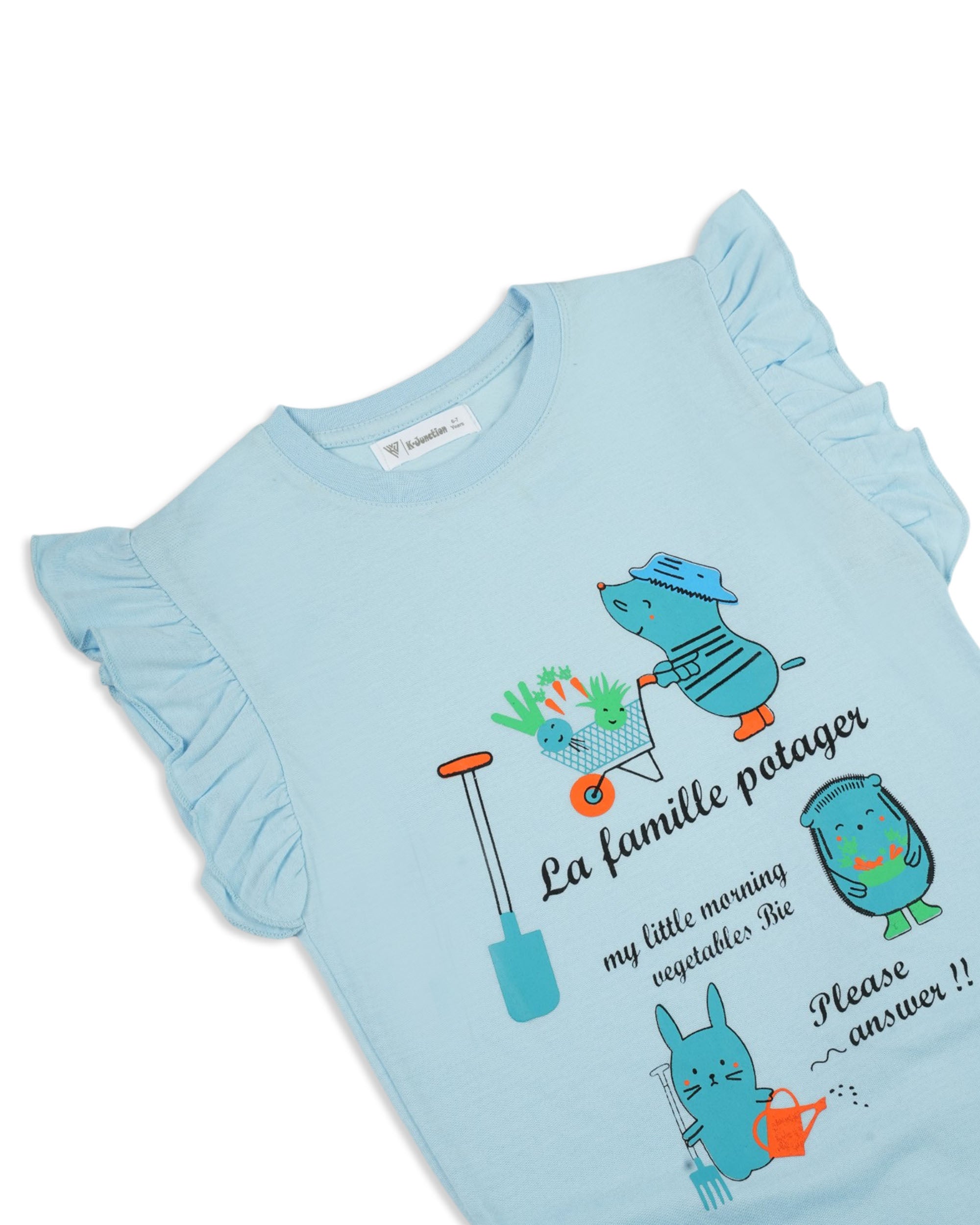 Girls' Printed Half Sleeves T-Shirt